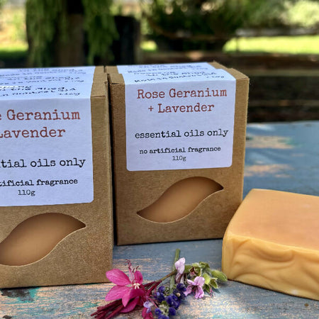 Pack of 6 Rose Geranium & Lavender Soaps