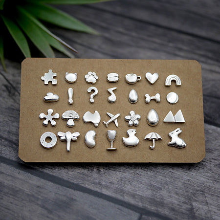 Single Studs - Handmade Sterling Silver Earrings by Purplefish Designs