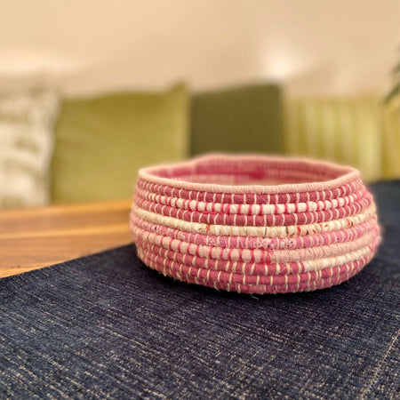 Upcycled Fabric Pretty Pink Basket