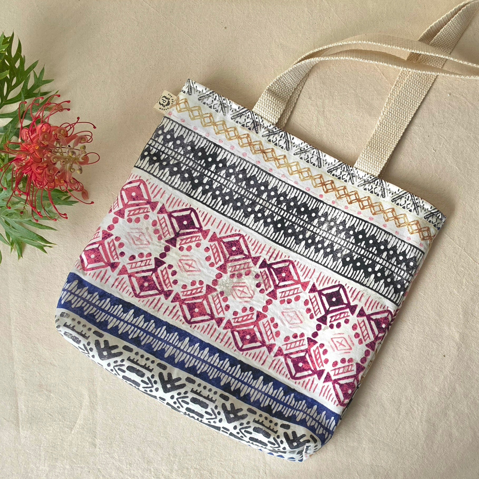 Small Upcycled Tote Bag | Handmade from Thrifted Pillowcases