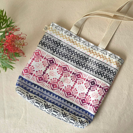 Small Upcycled Tote Bag | Handmade from Thrifted Pillowcases