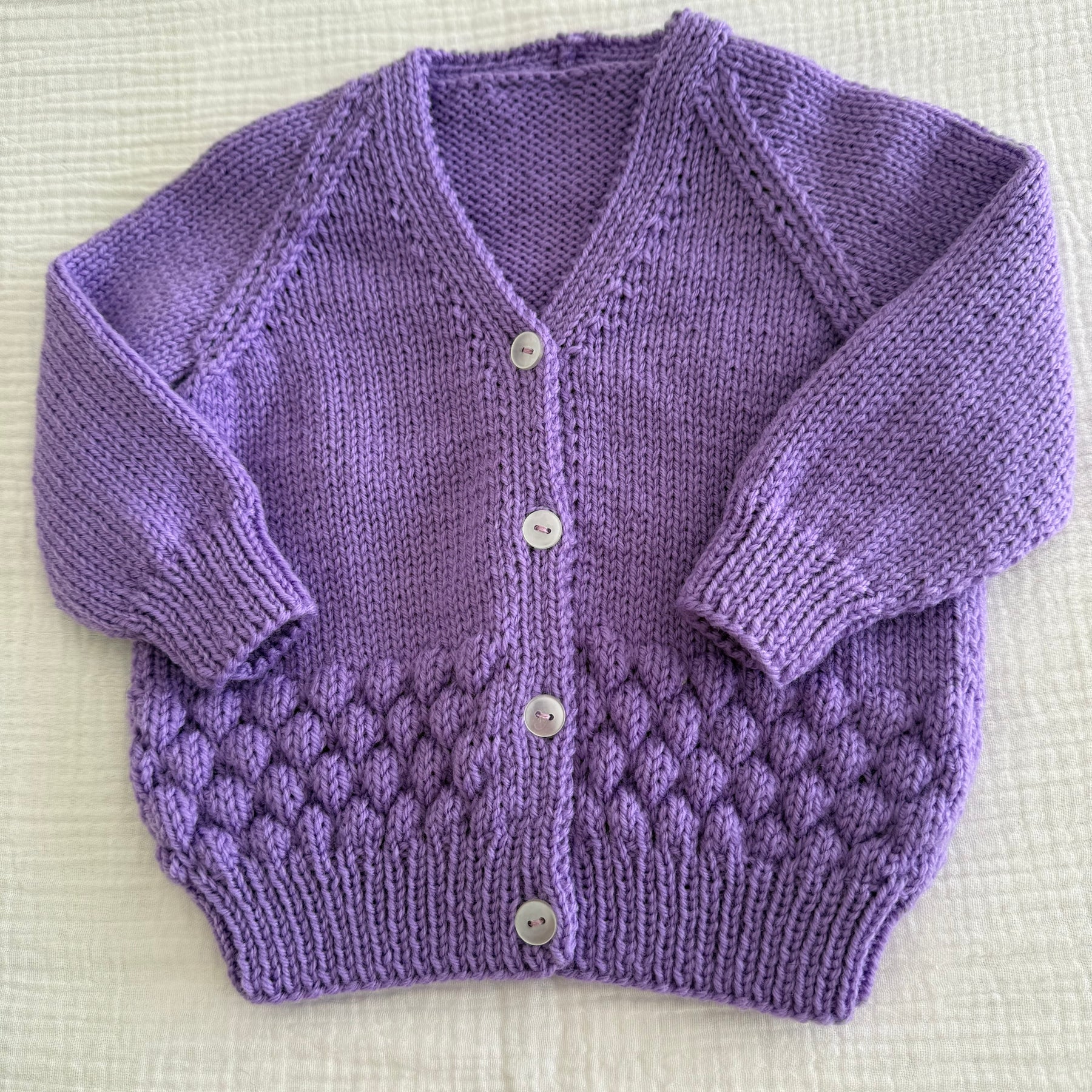 Mauve Cardigan, 6-12 months