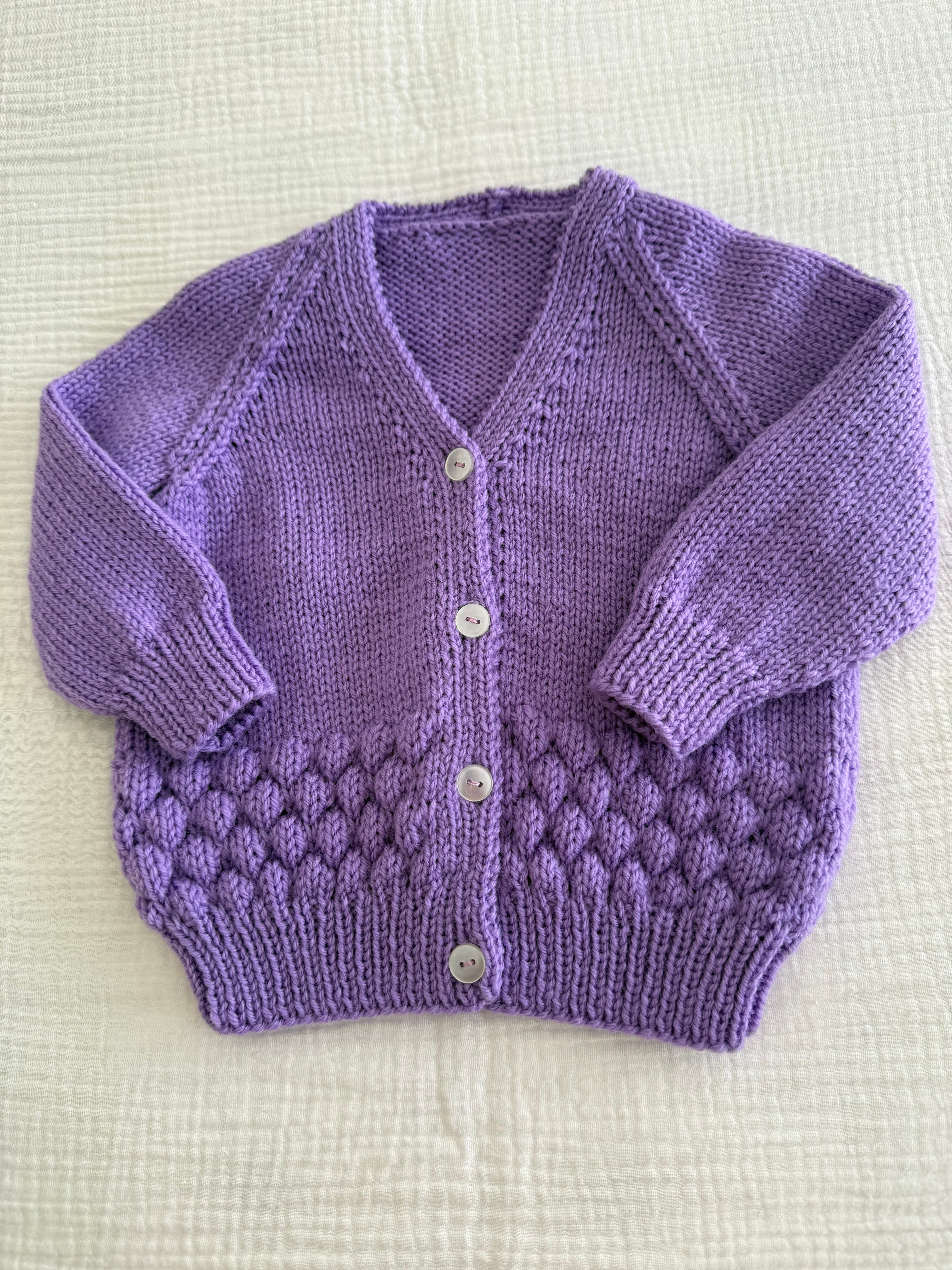 Mauve Cardigan, 6-12 months