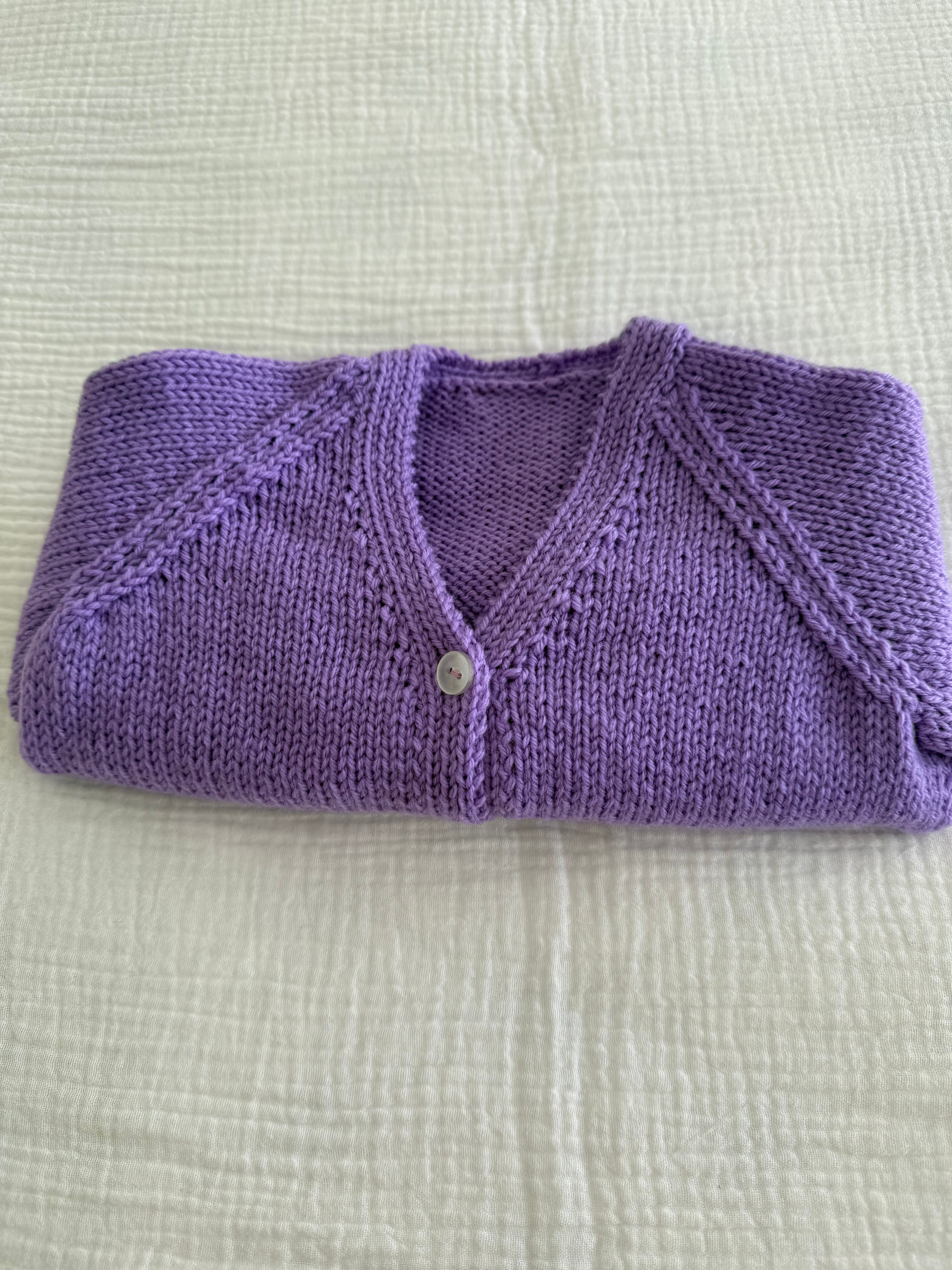 Mauve Cardigan, 6-12 months