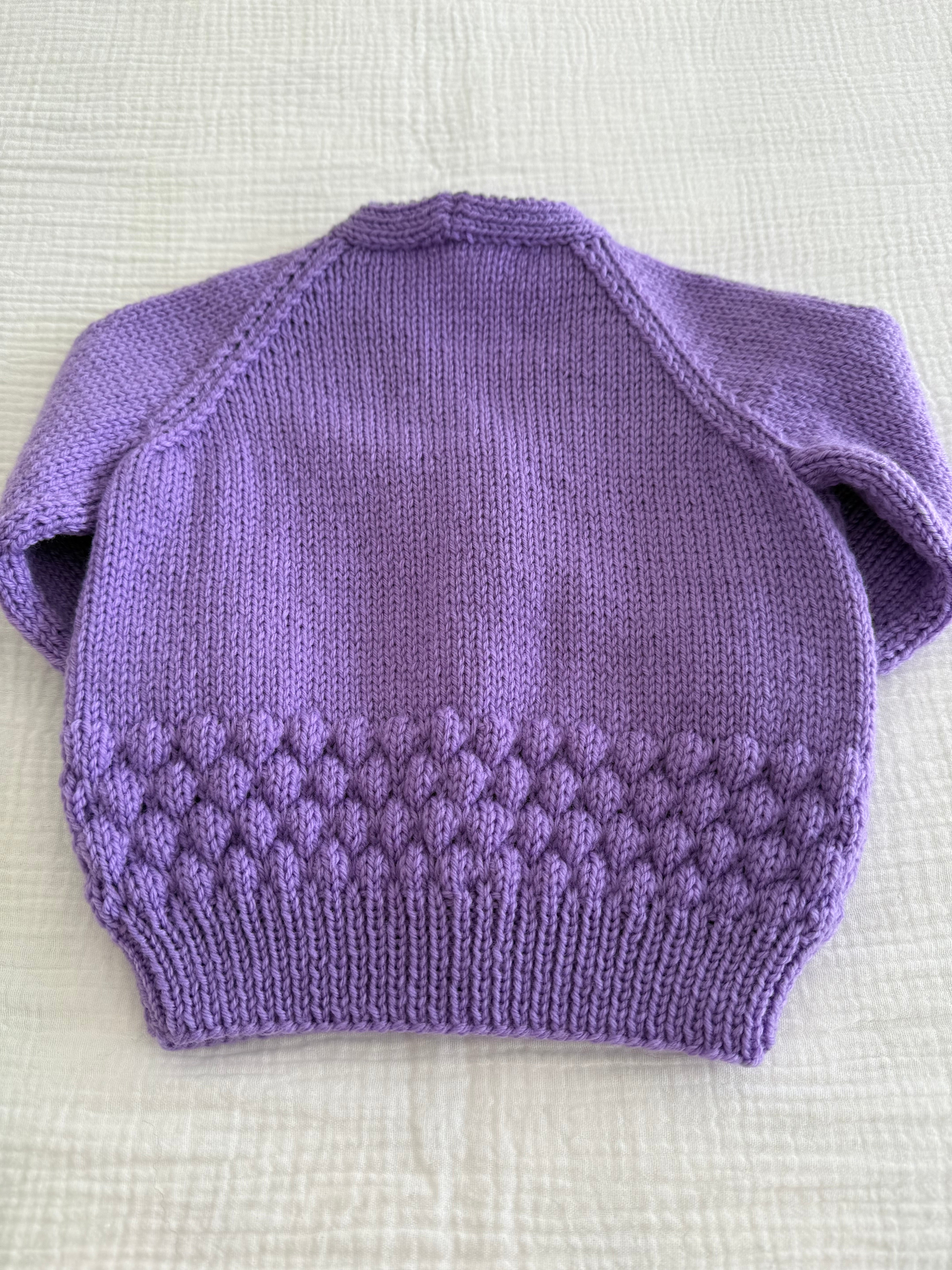Mauve Cardigan, 6-12 months