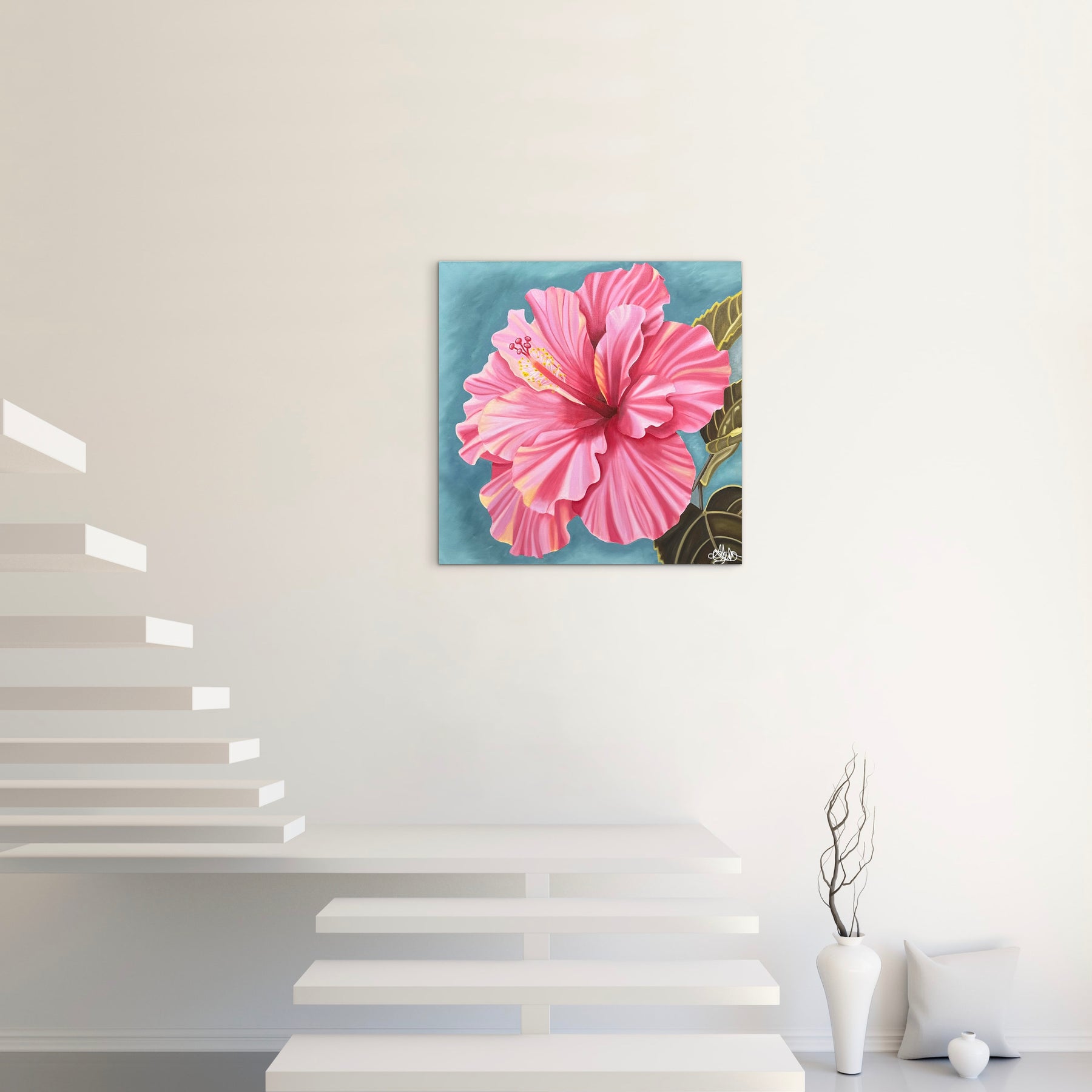 Original Oil Painting - Hand Painted - Hibiscus
