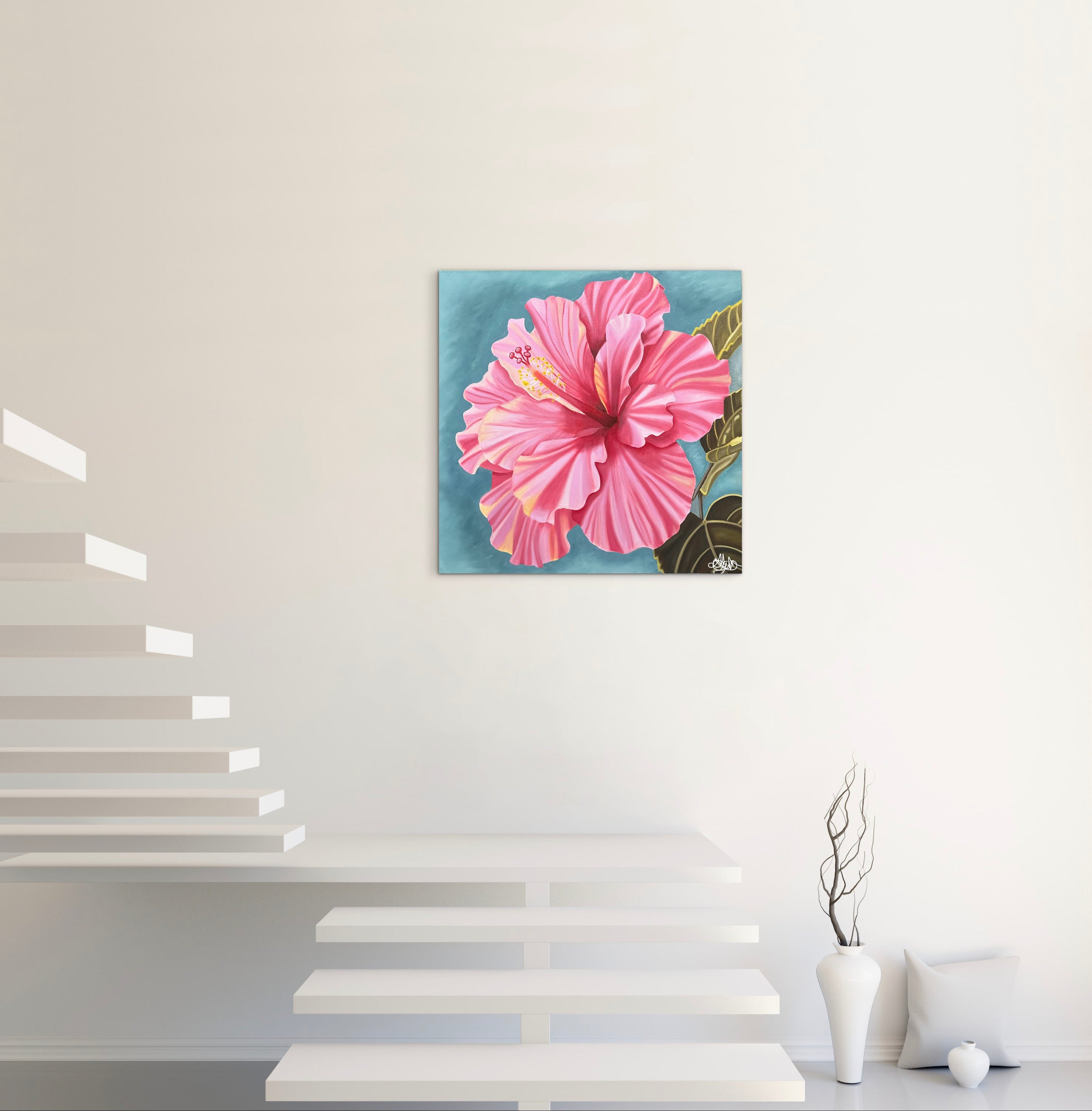 Original Oil Painting - Hand Painted - Hibiscus