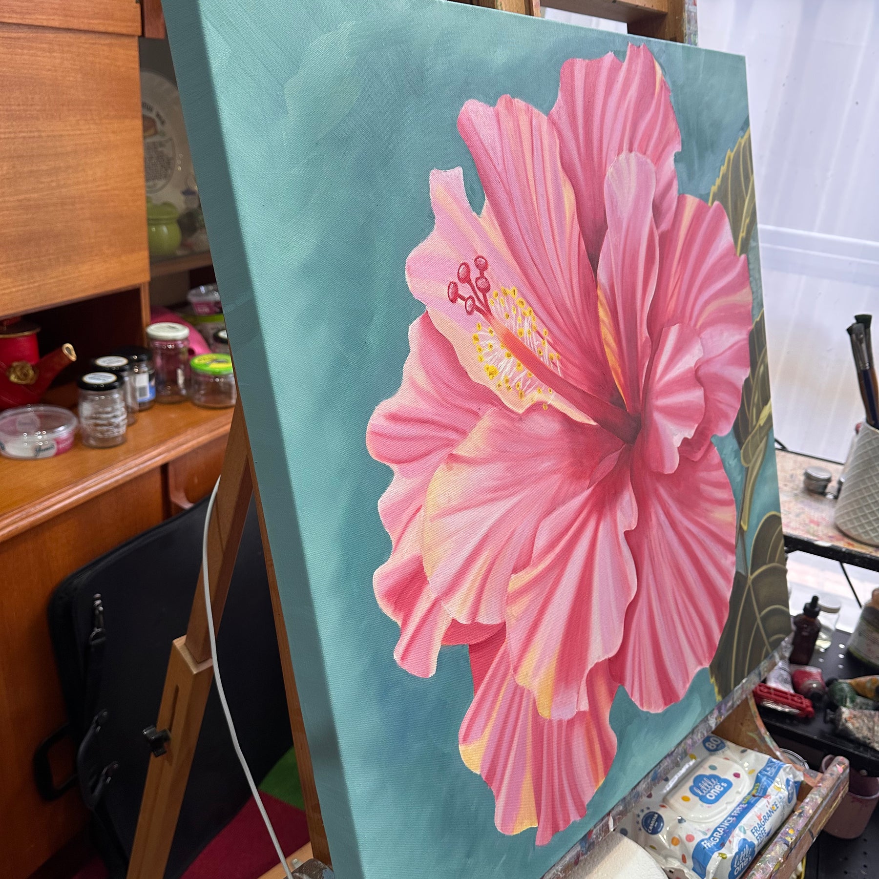 Original Oil Painting - Hand Painted - Hibiscus