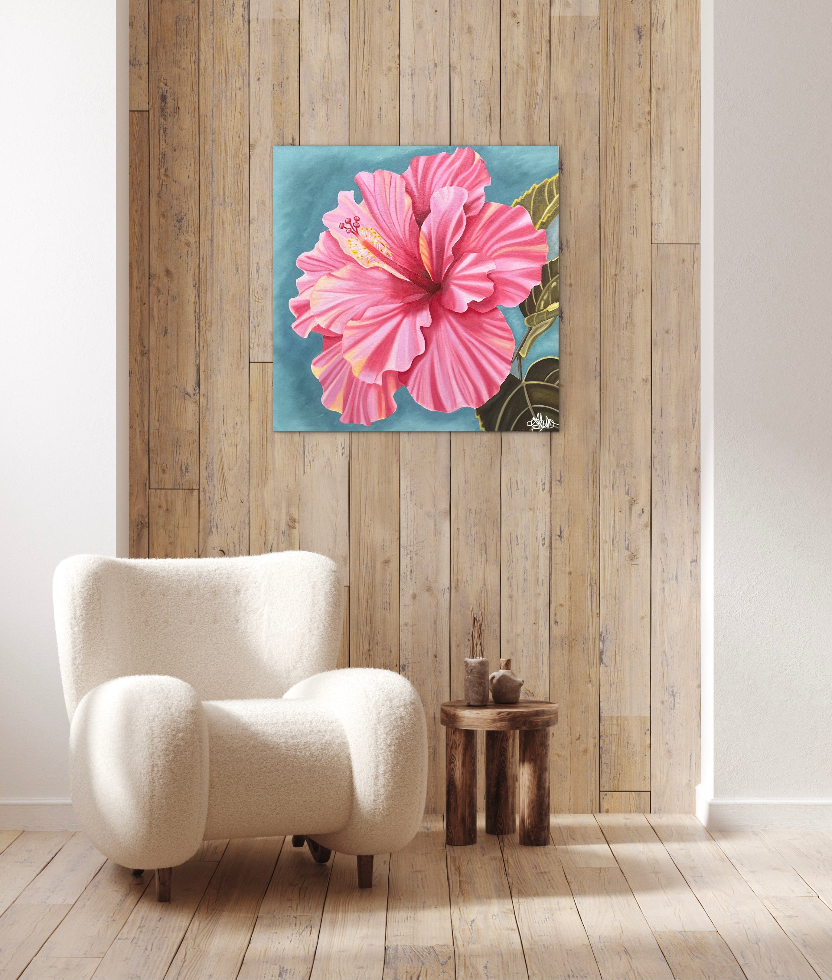Original Oil Painting - Hand Painted - Hibiscus