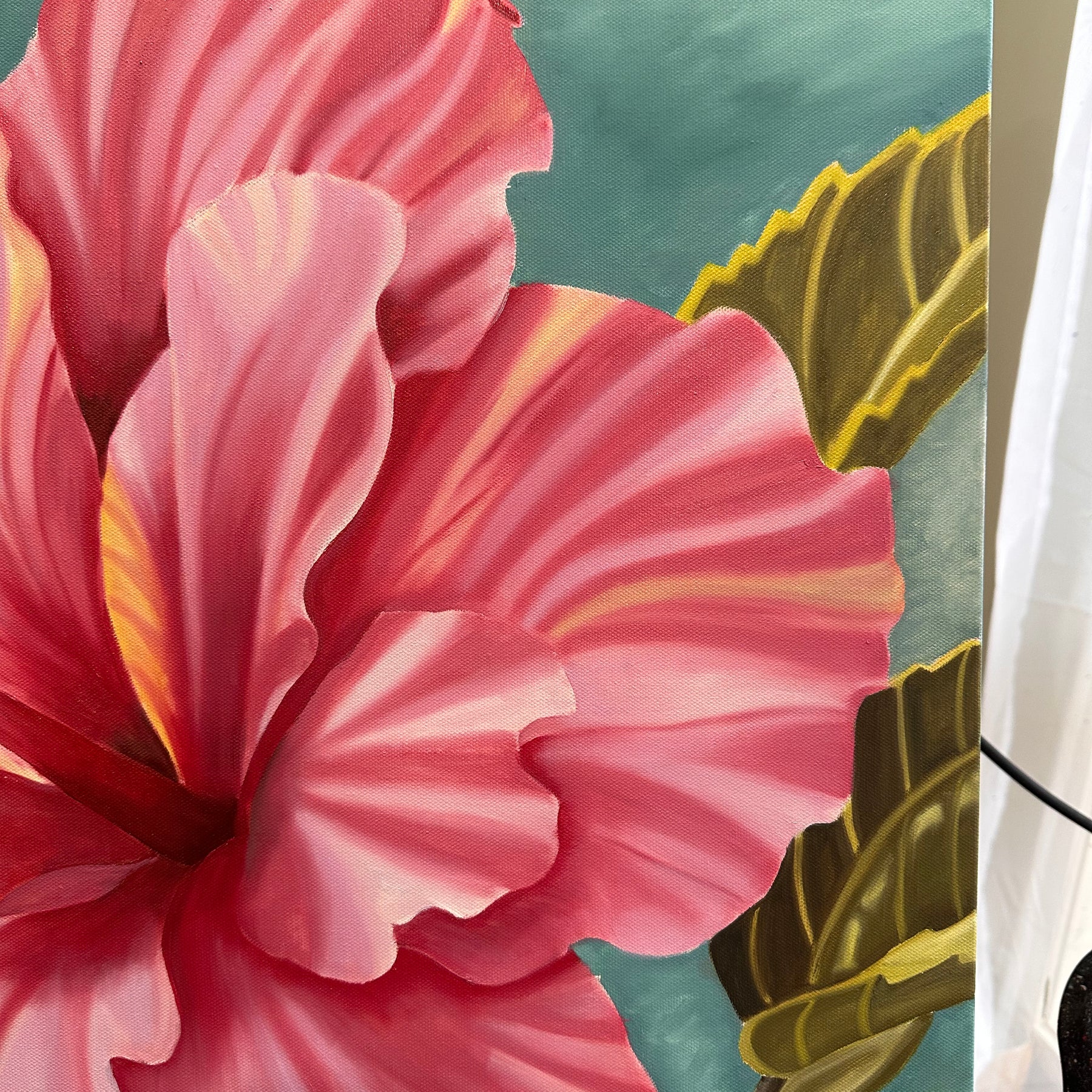Original Oil Painting - Hand Painted - Hibiscus