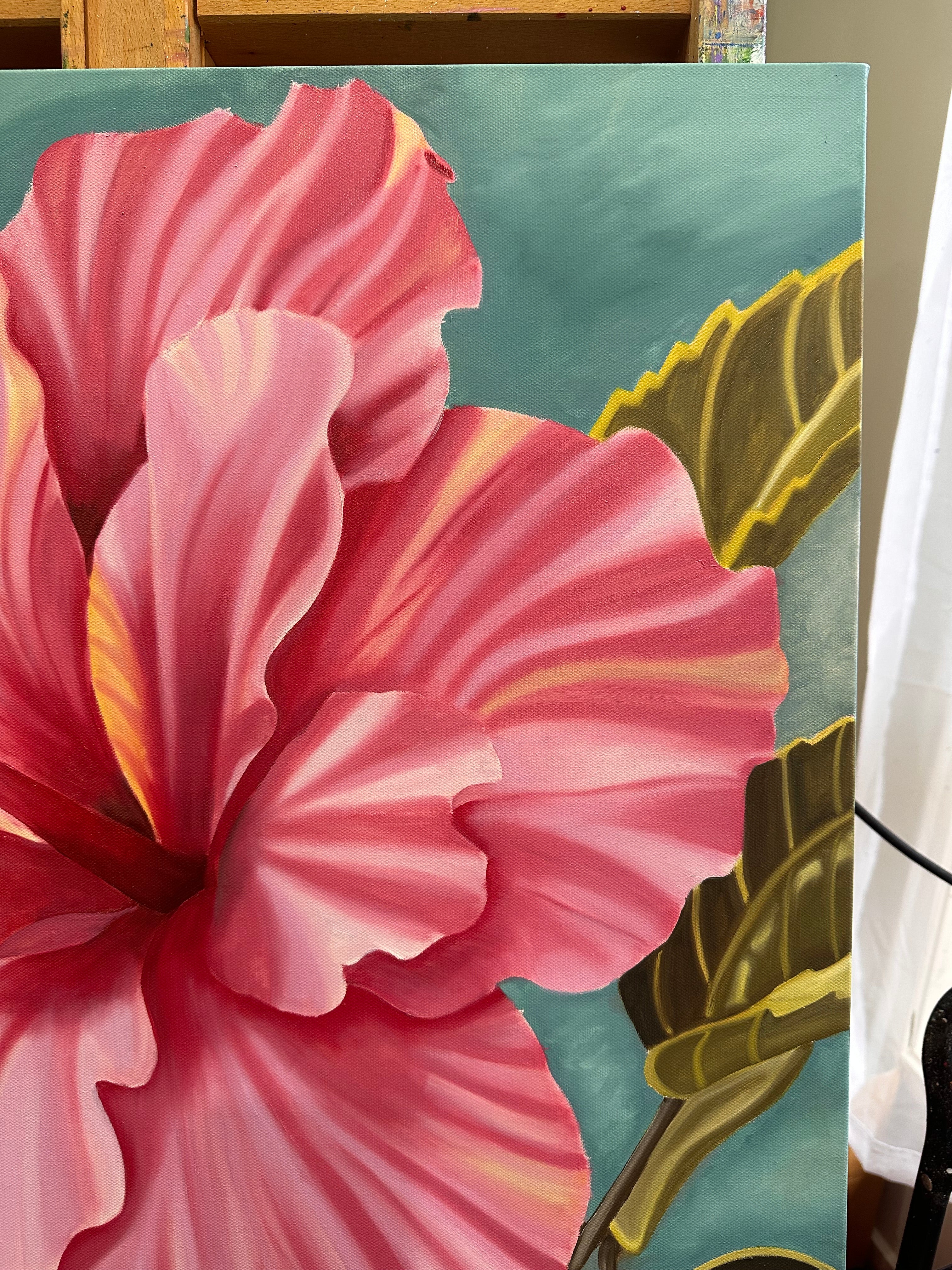 Original Oil Painting - Hand Painted - Hibiscus