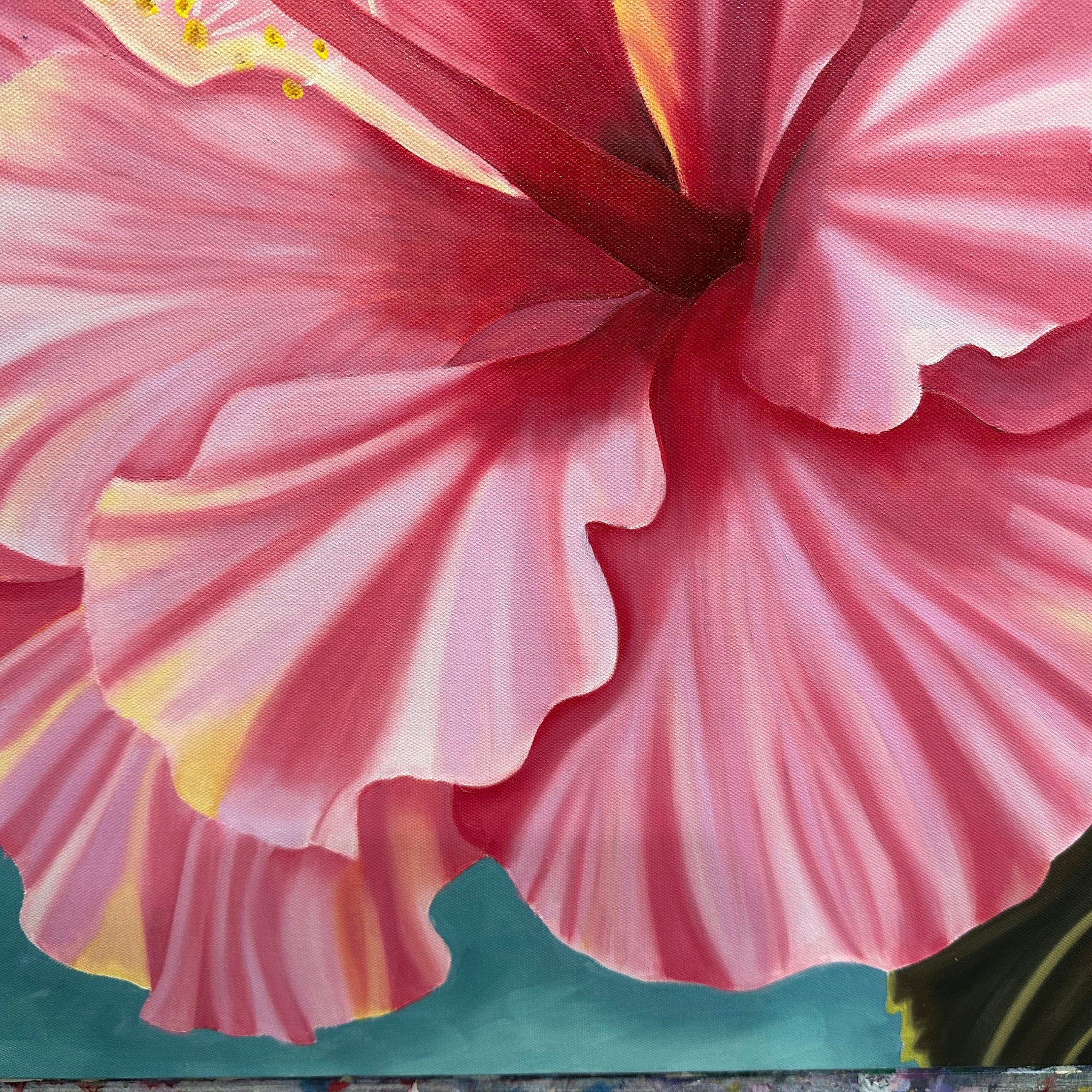 Original Oil Painting - Hand Painted - Hibiscus