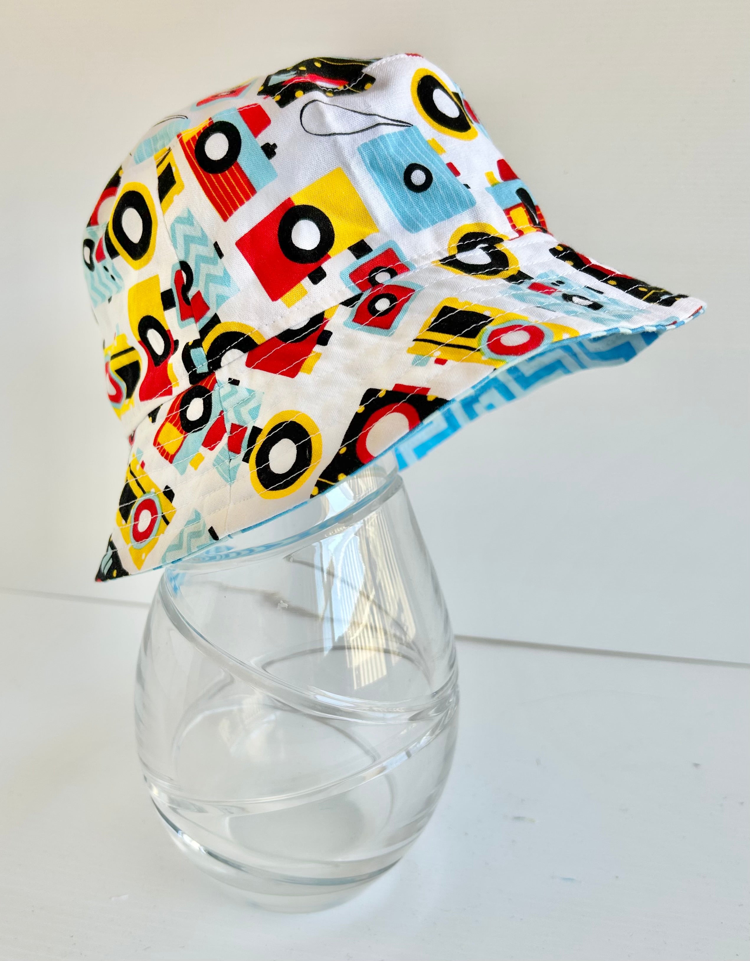 Ready to post- Small size regular brim hats with chin strap- reduced price