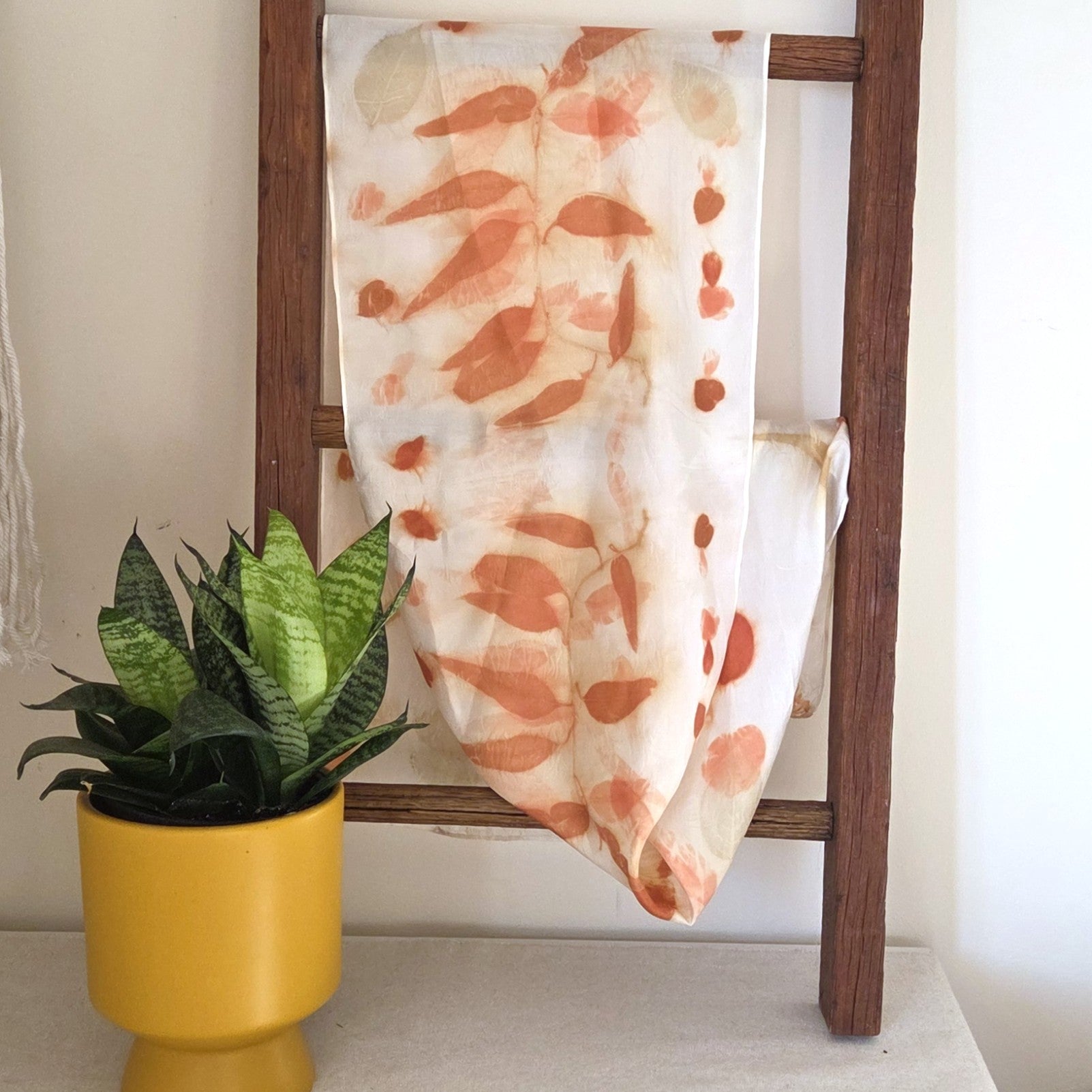 The Amira - Pure Silk Ecoprint Scarf