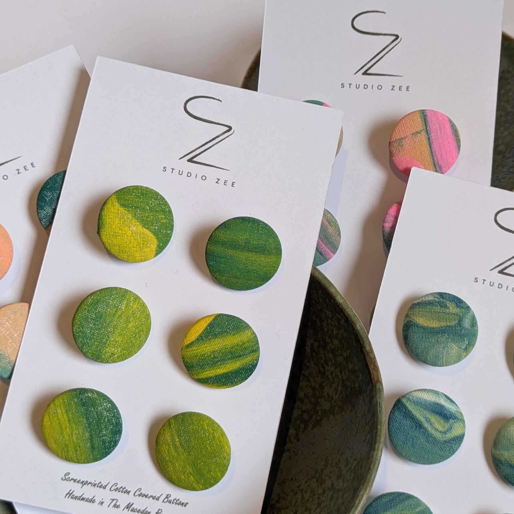 Hand Printed Fabric Buttons