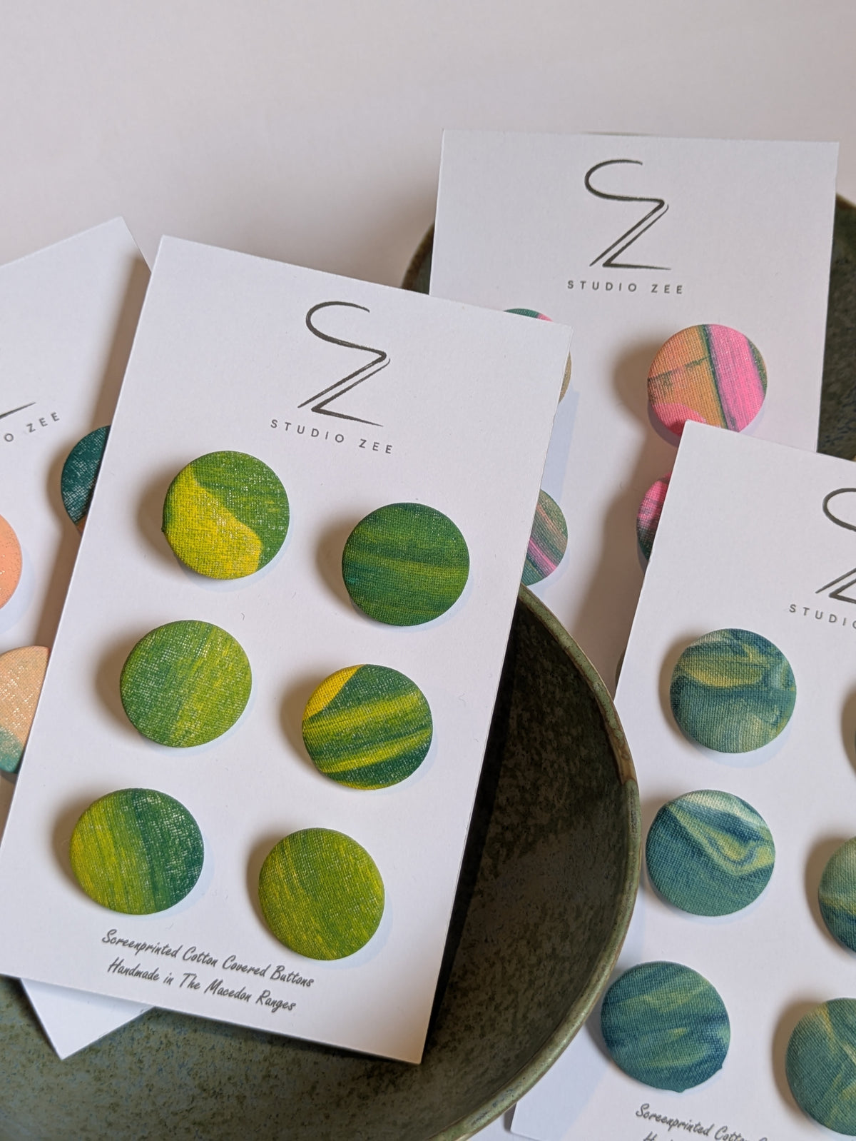 Hand Printed Fabric Buttons