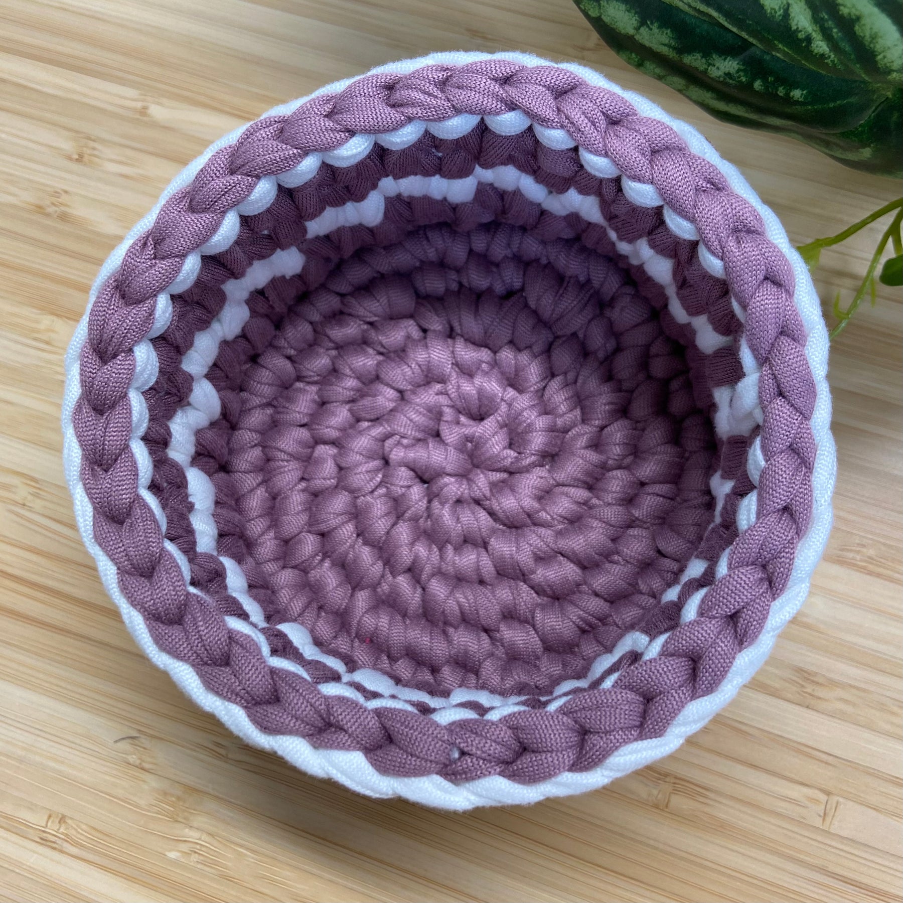 Crochet Basket - Round - 2 Tone