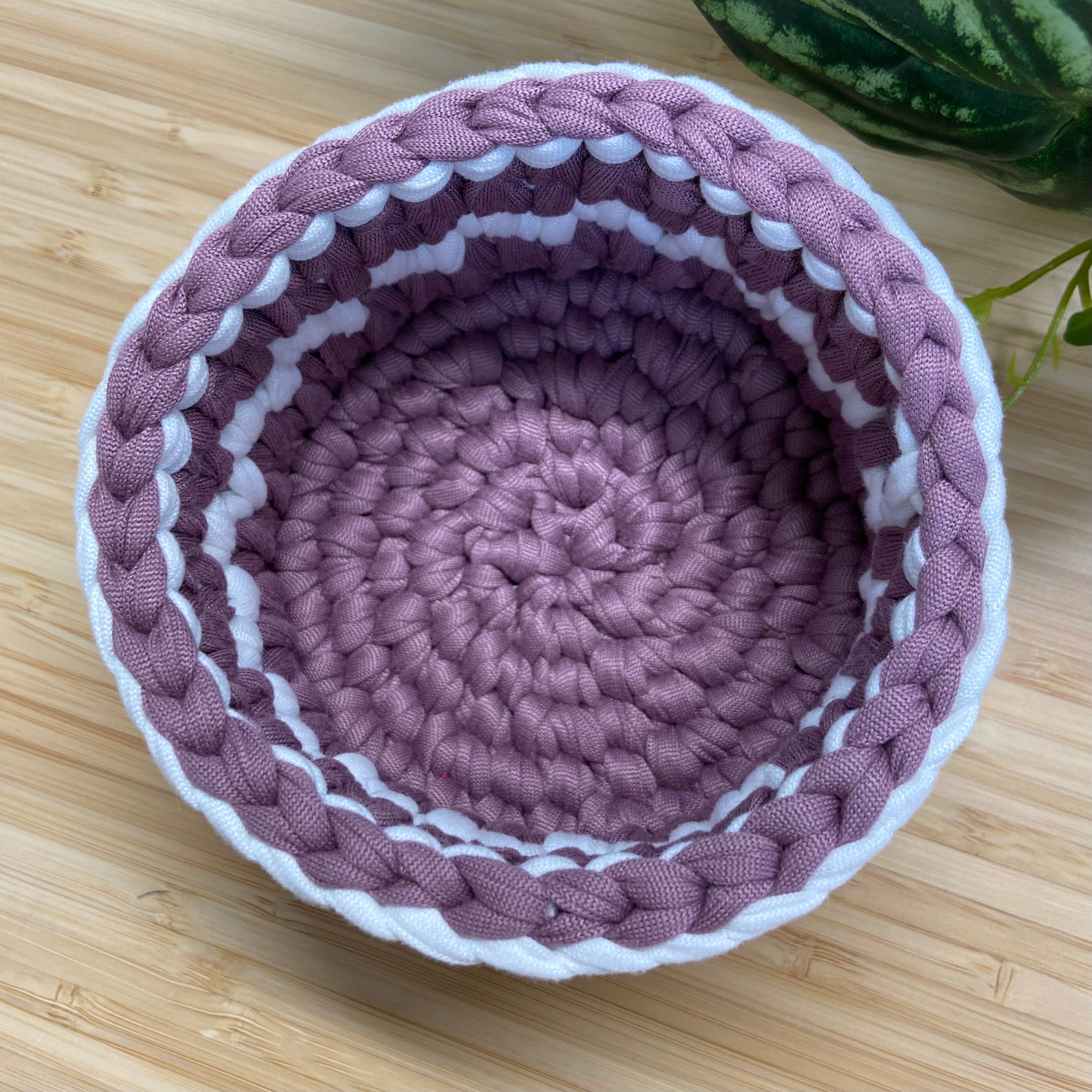 Crochet Basket - Round - 2 Tone