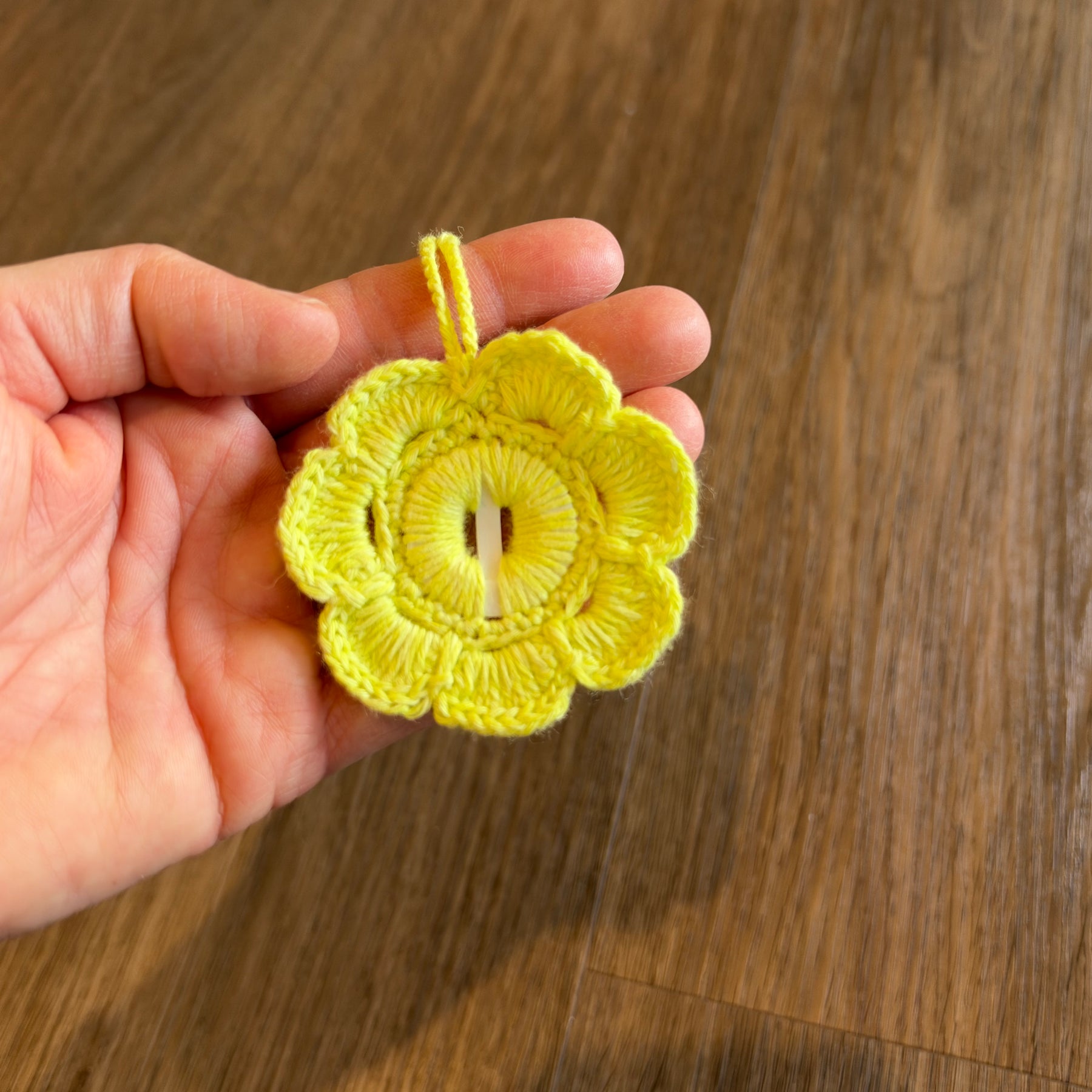 Handmade Floral Crochet Keychain – Cotton Flower Bag Charm