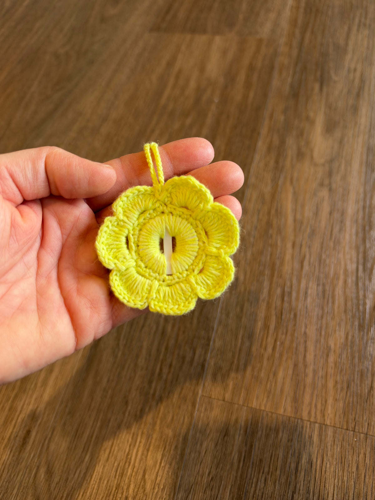 Handmade Floral Crochet Keychain – Cotton Flower Bag Charm