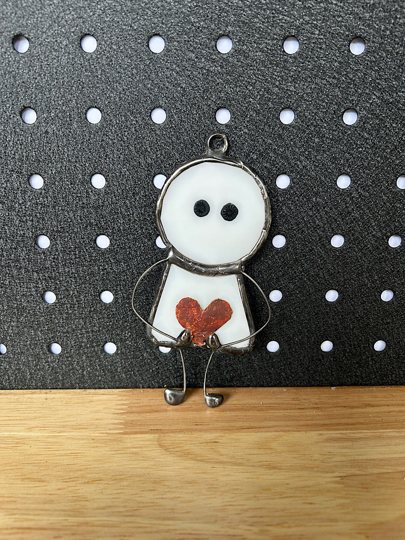 Stained Glass Cute Hanging Valentines Day Ornament