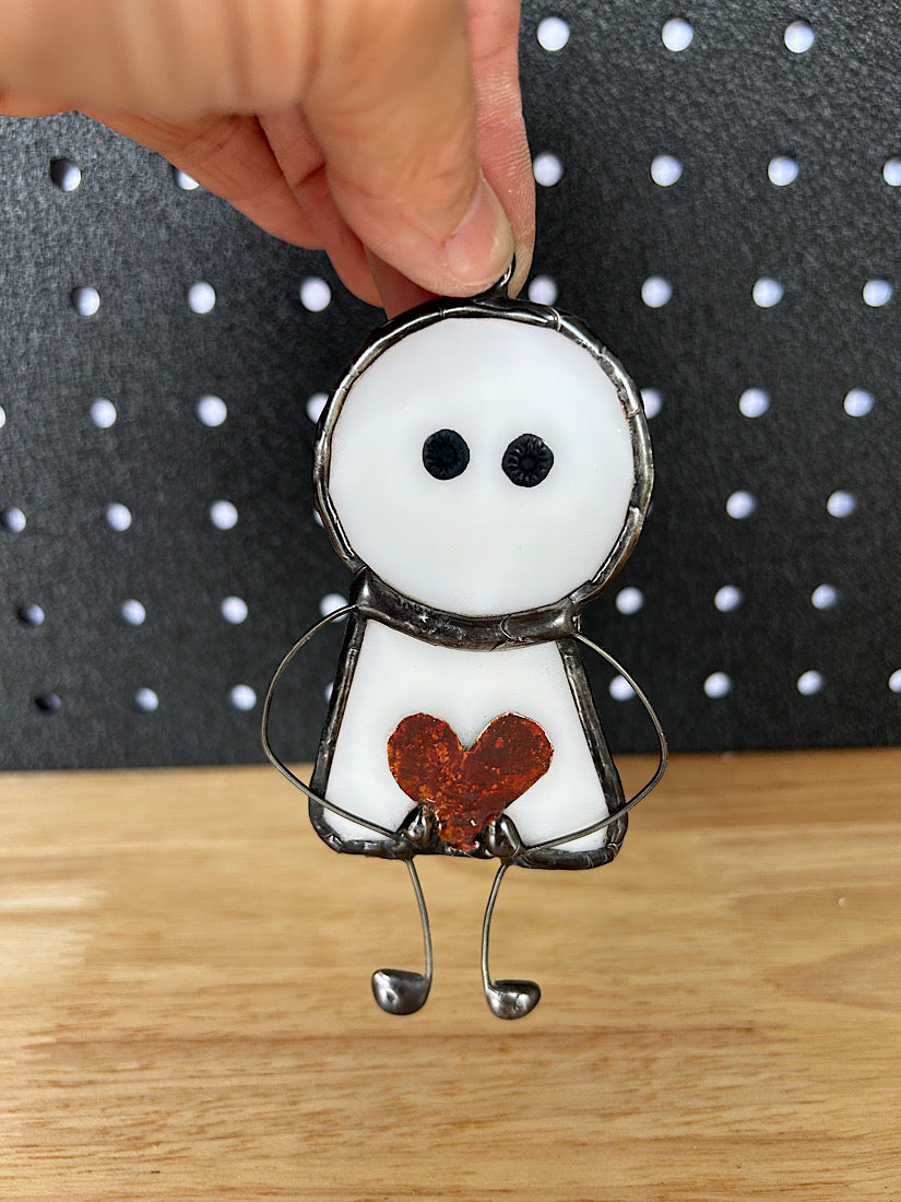 Stained Glass Cute Hanging Valentines Day Ornament