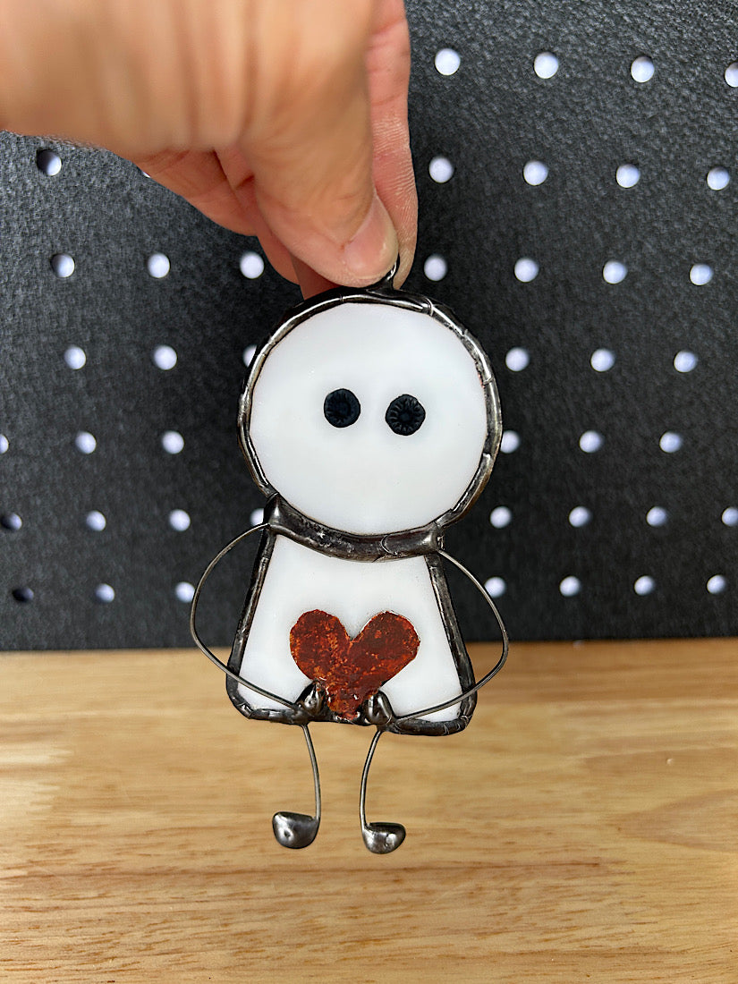 Stained Glass Cute Hanging Valentines Day Ornament