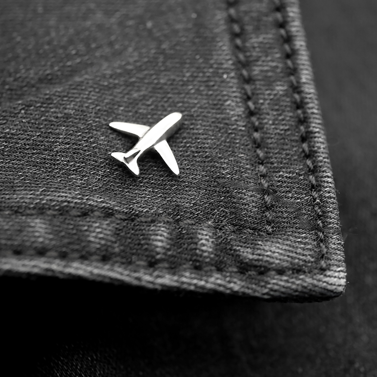 Aeroplane Pin - Handmade Sterling Silver Lapel Pin - Brooch