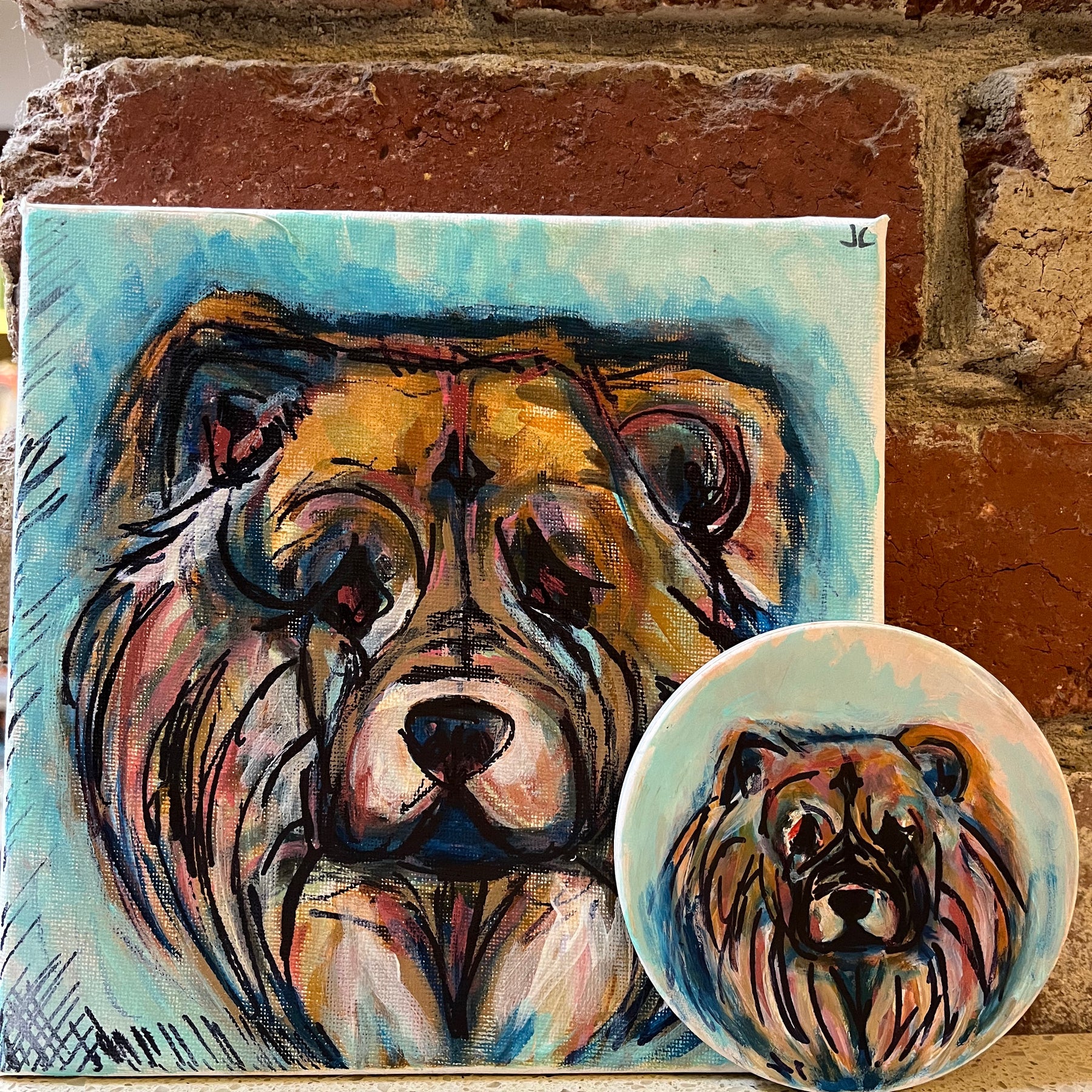 Custom | Pet Portrait Gift Set - 8"x8" Artwork & Coaster