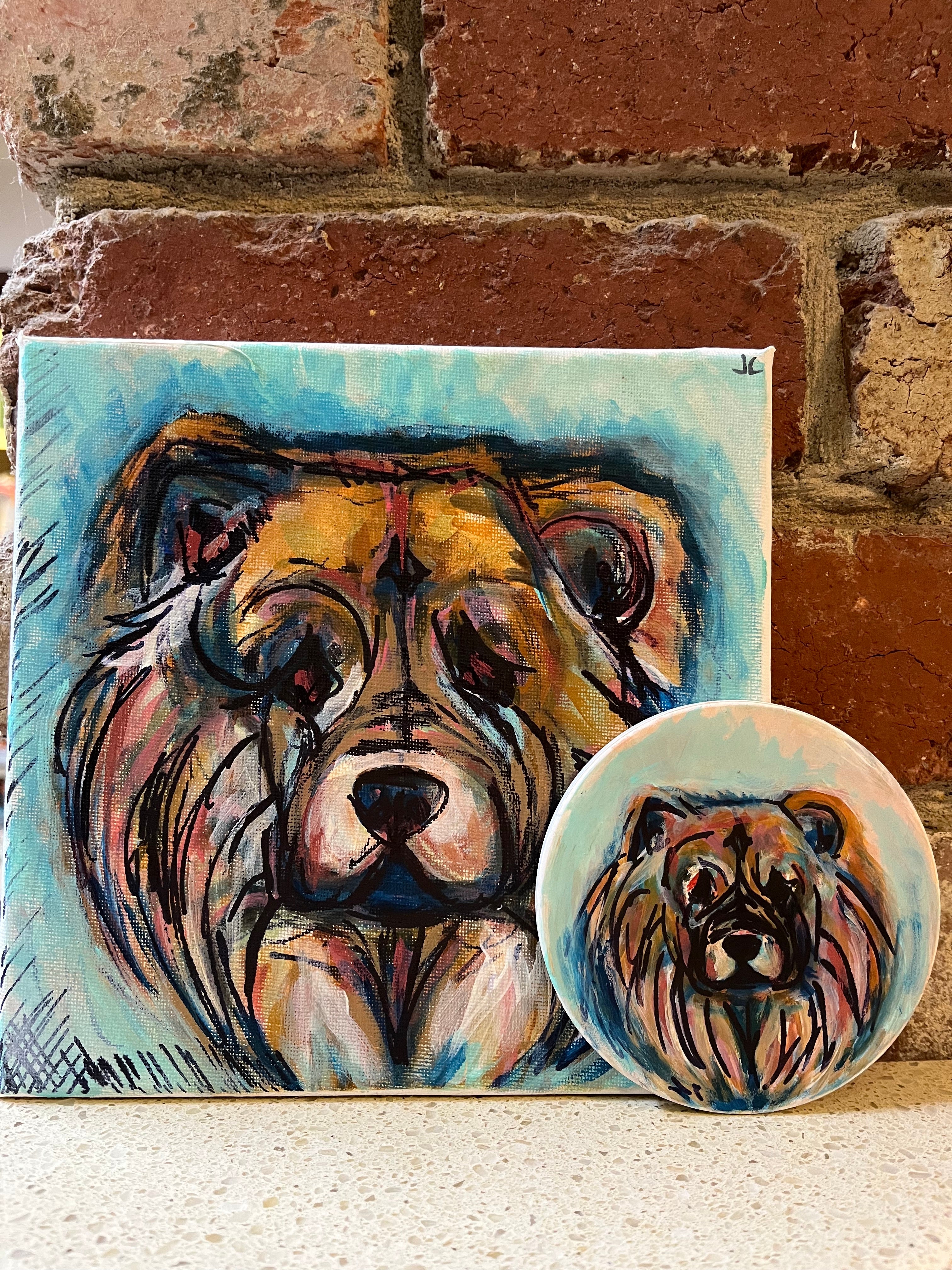 Custom | Pet Portrait Gift Set - 8"x8" Artwork & Coaster