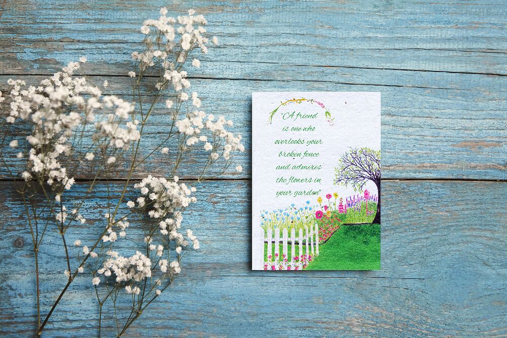 Flowers in the garden seeded paper greeting card-2-Flowers in the garden