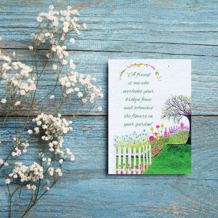 Flowers In the Garden Illustrated Seeded Paper Greeting Card