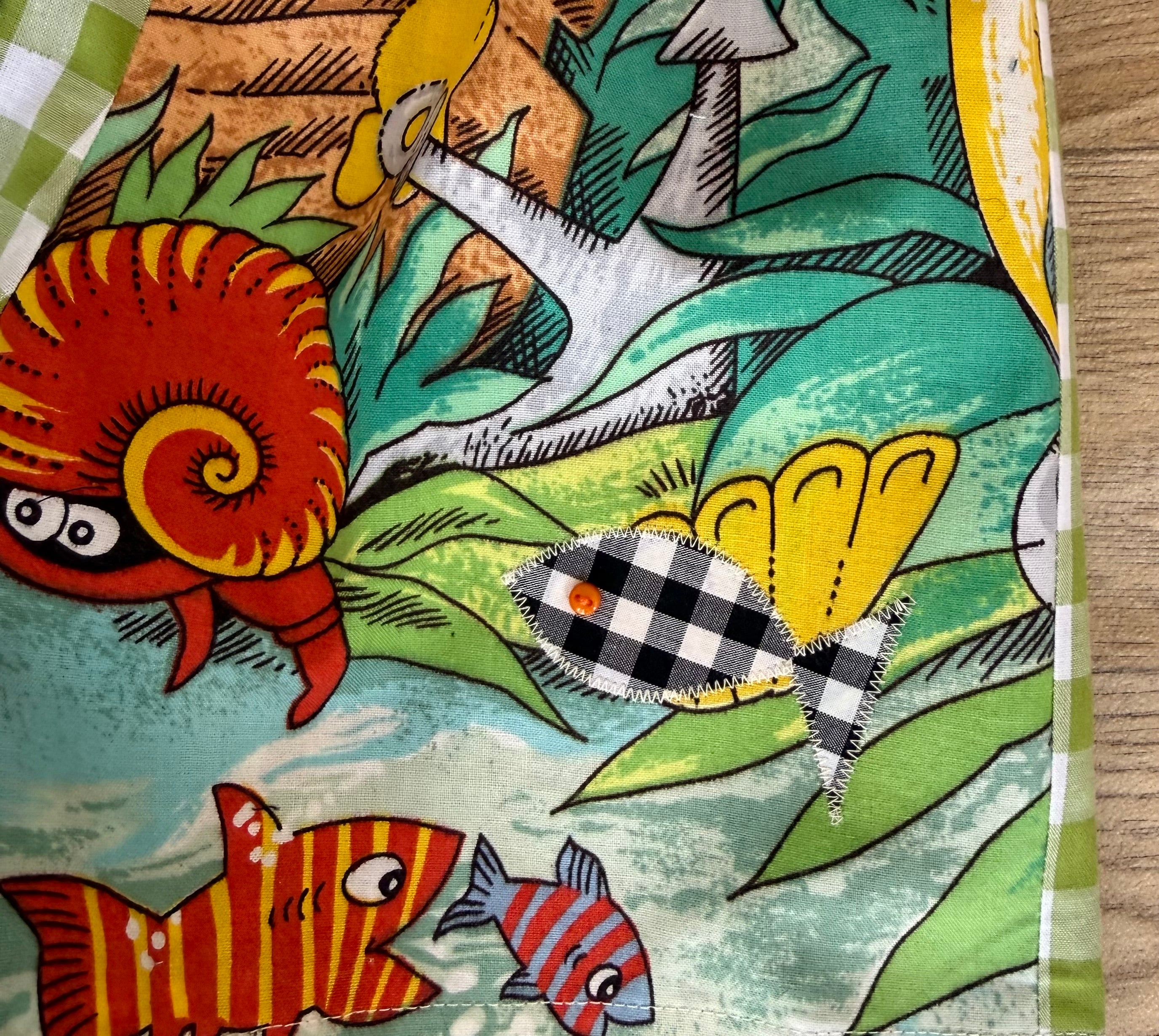 Kids cool upcycled cotton shorts ,size 4