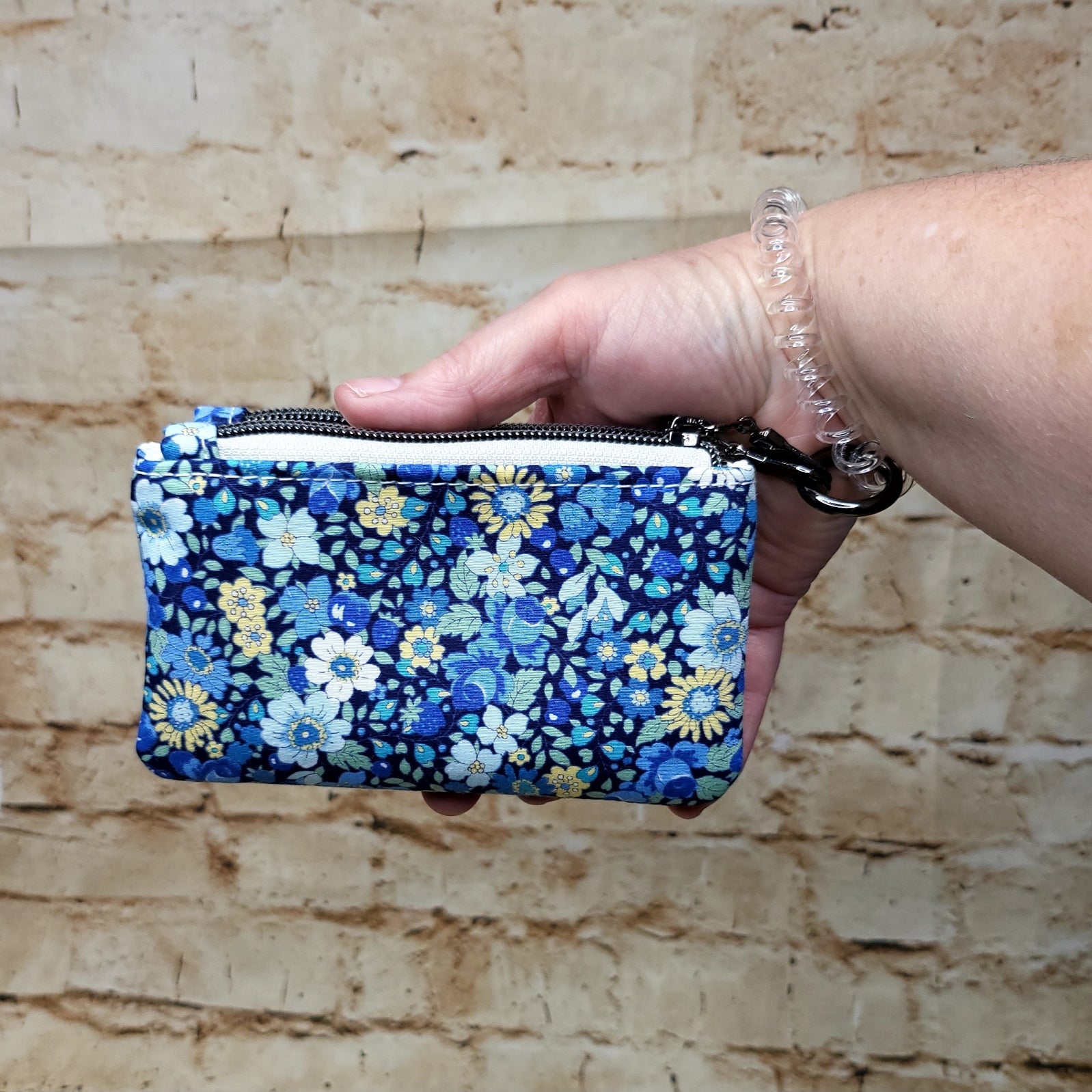 Blue Floral Double Coin Purse