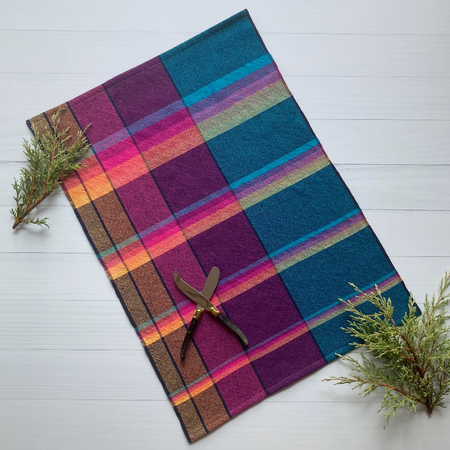 Tea towel - cotton - handwoven - bright colours