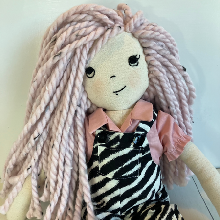 Rose| Soft doll| Handmade cloth doll with wild hair| 53cm