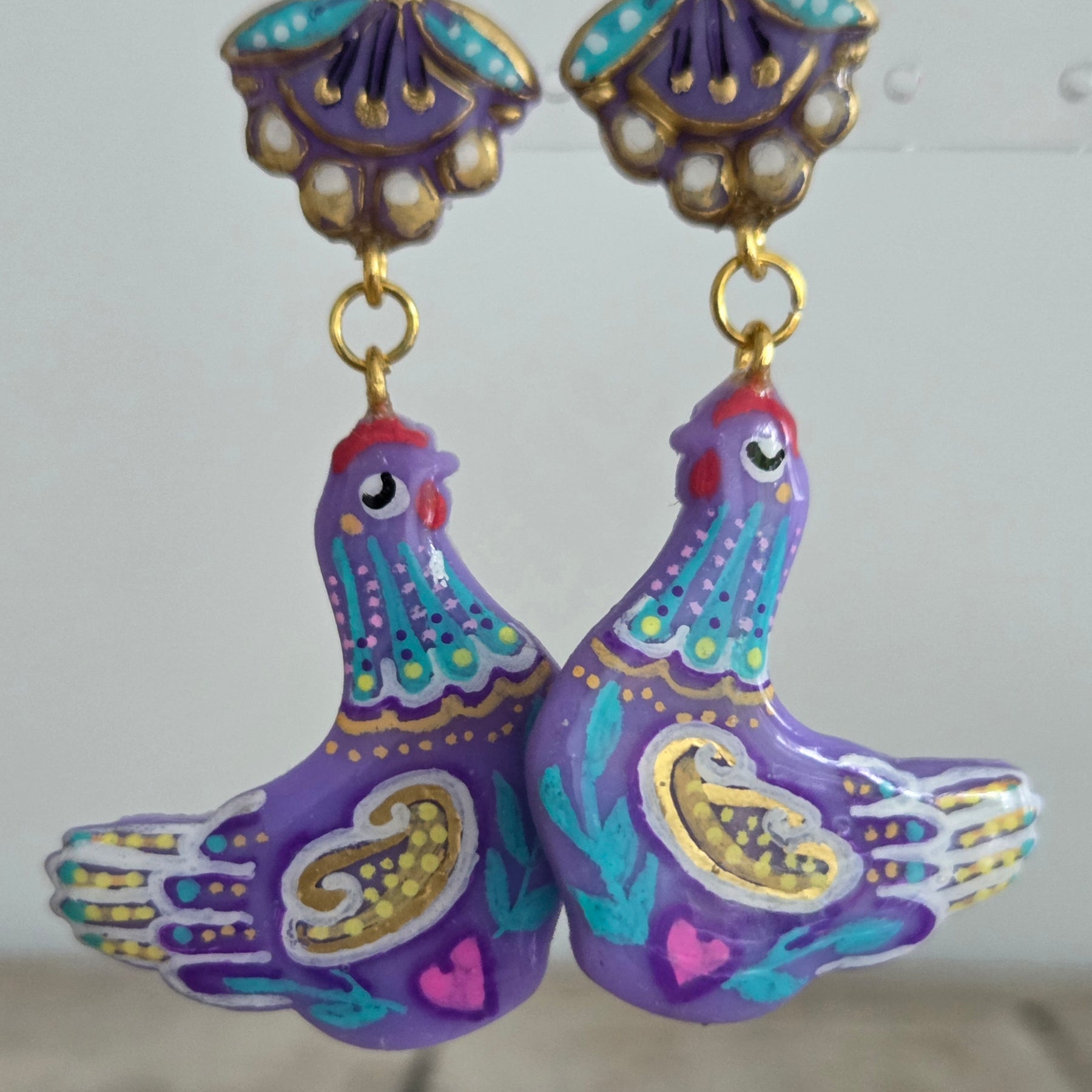 Lavender Hen Dangles