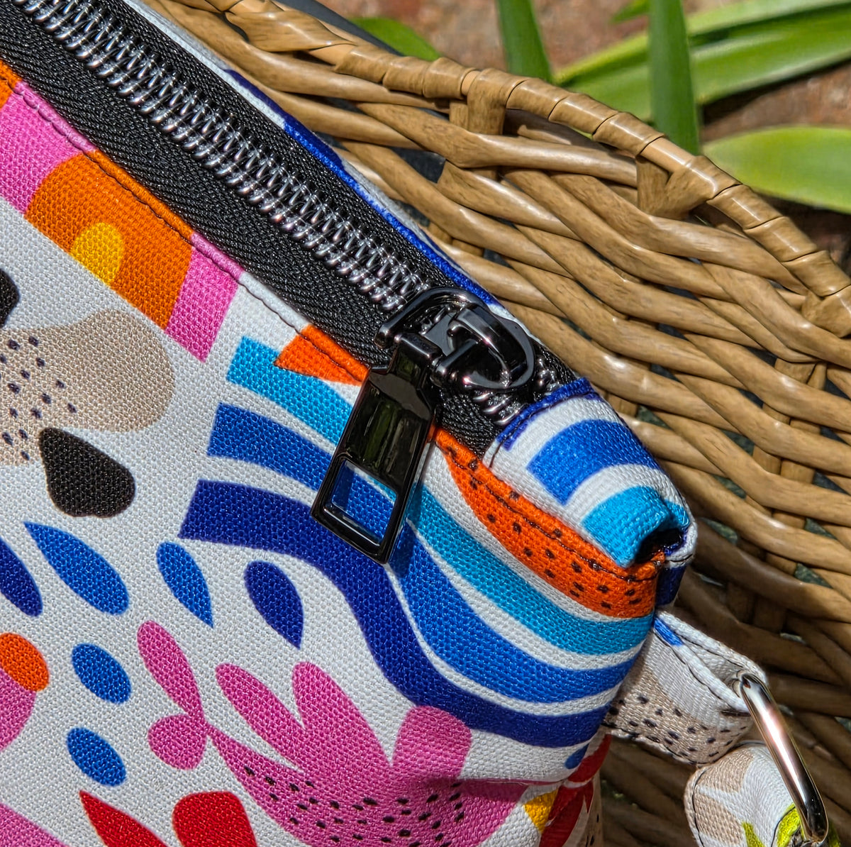Jumbo Pouch, Colourful Australian Animal and Floral print