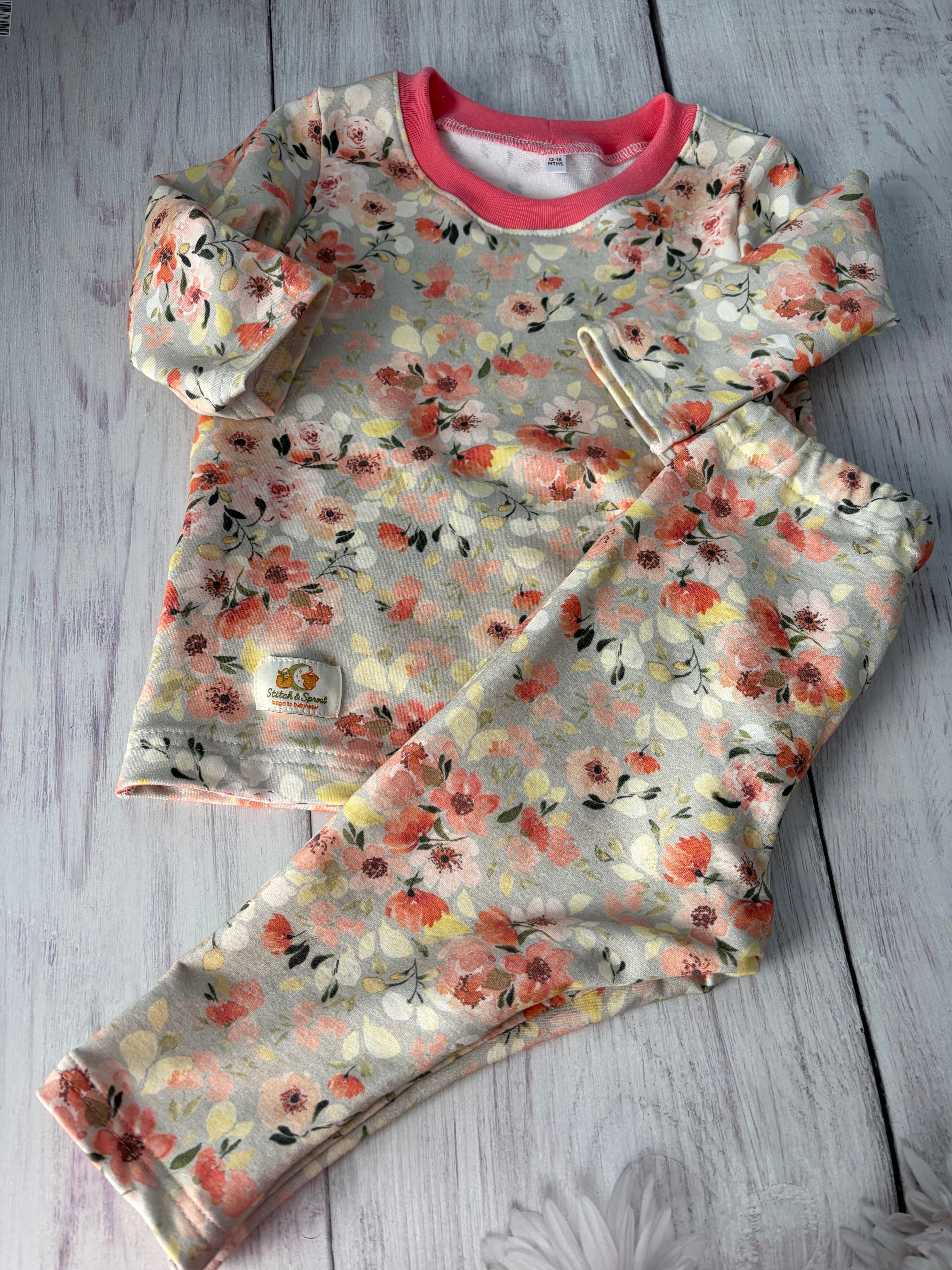 Vintage Floral Pyjamas Size 12-18 months