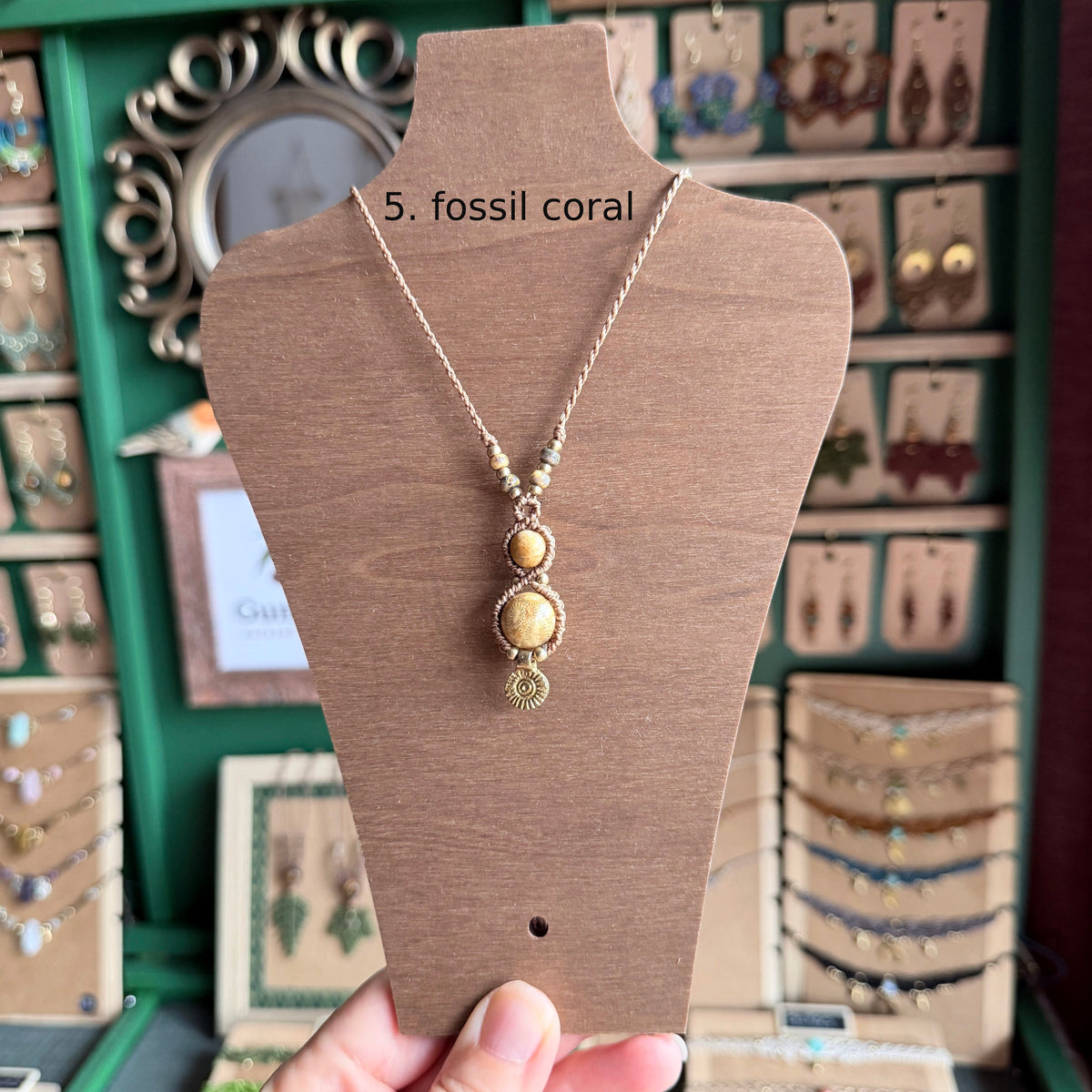 Macrame Double Bead Necklace- different bead and colour options