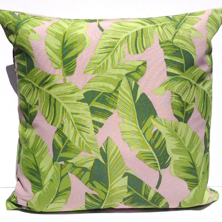 Pink Palms Outdoor Cushion Cover. Weatherproof canvas 45x45cm