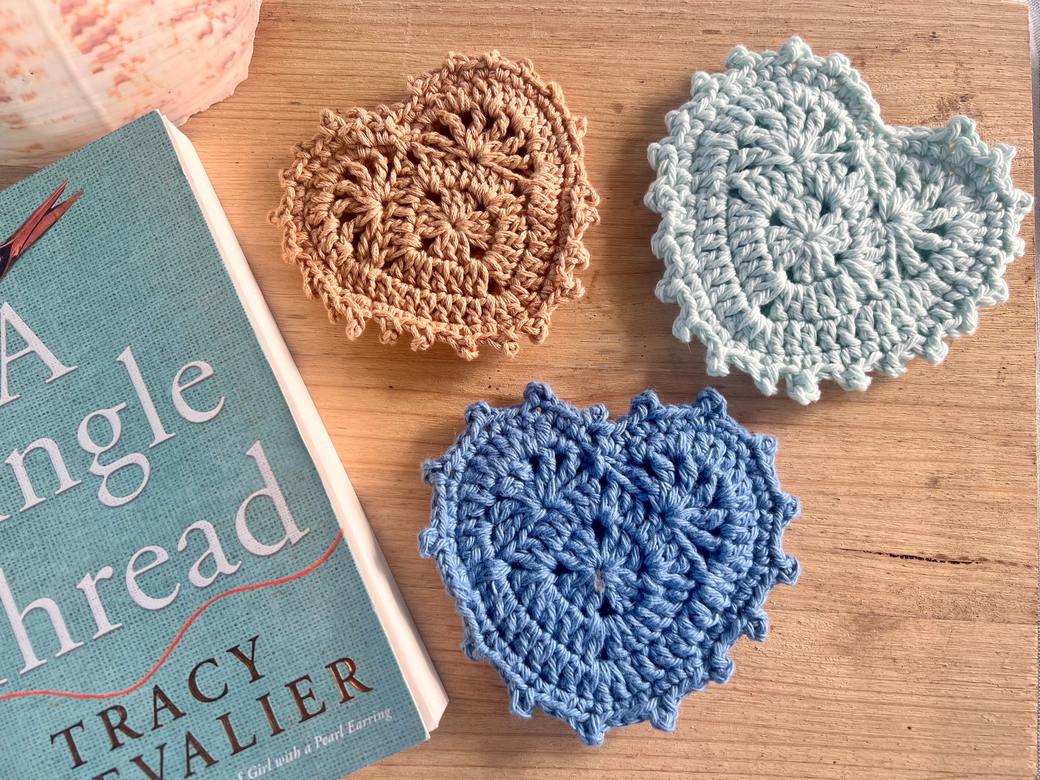 Crochet Heart Bookmark Set of 3 - Book Lover Gift - Heart Bookmark - Teacher Gift