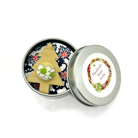 Kimono Christmas Tree Brooch with Gift Tin