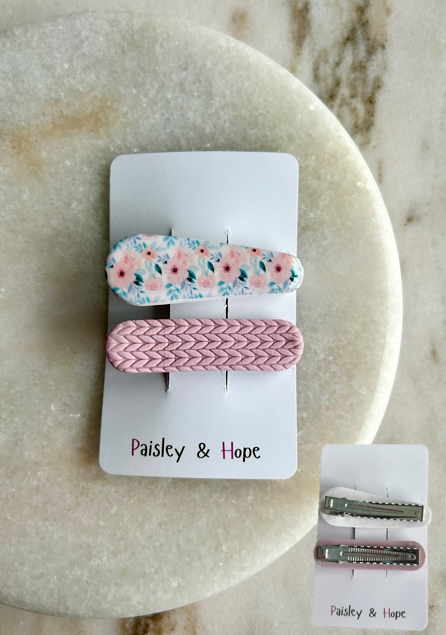 Polymer Clay Hair Clip - pack of 2 - Choose colour/design