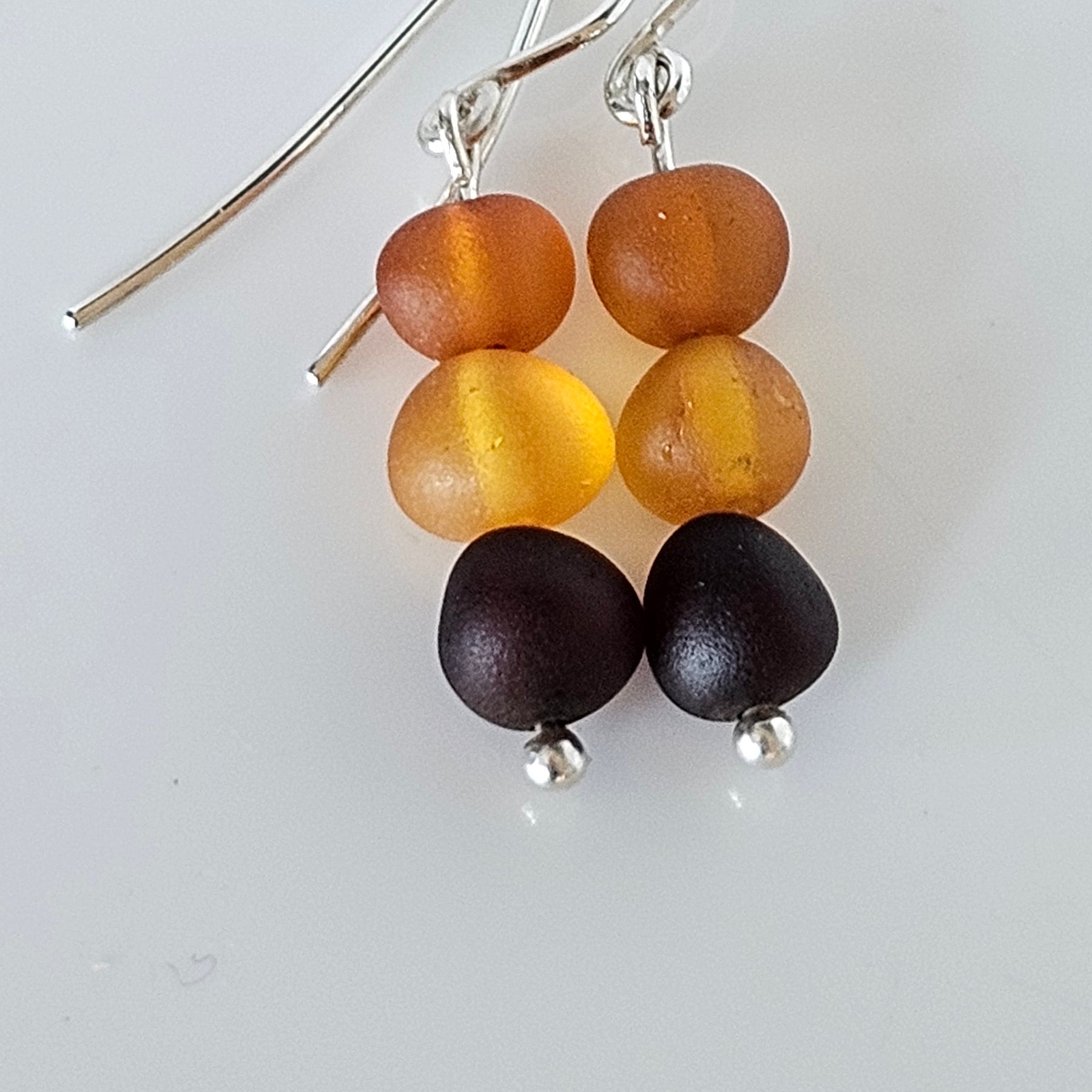 Raw Baltic Amber Bead Earrings