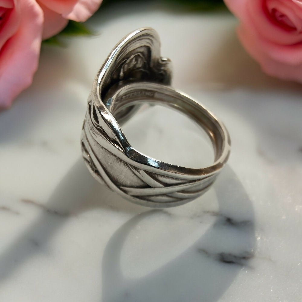 Antique Tea Rose Spoon Ring