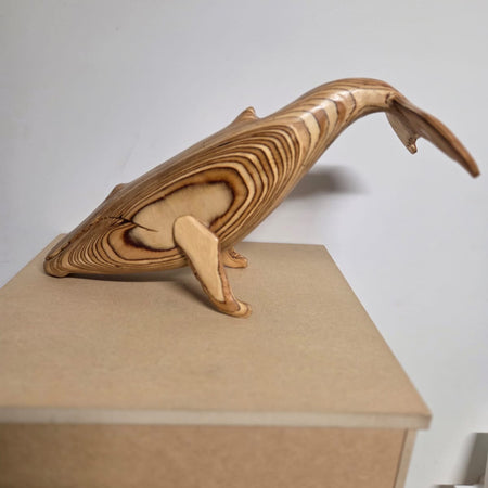 Whale handmade wooden sculpture