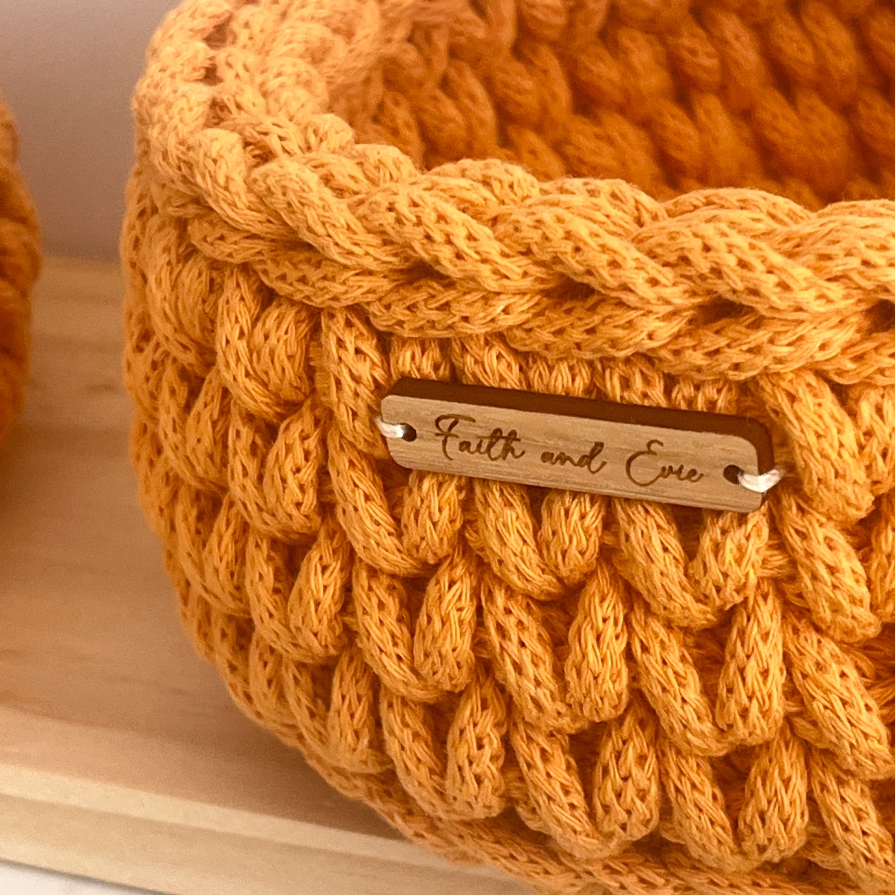 Small Crochet Basket - colour Orange