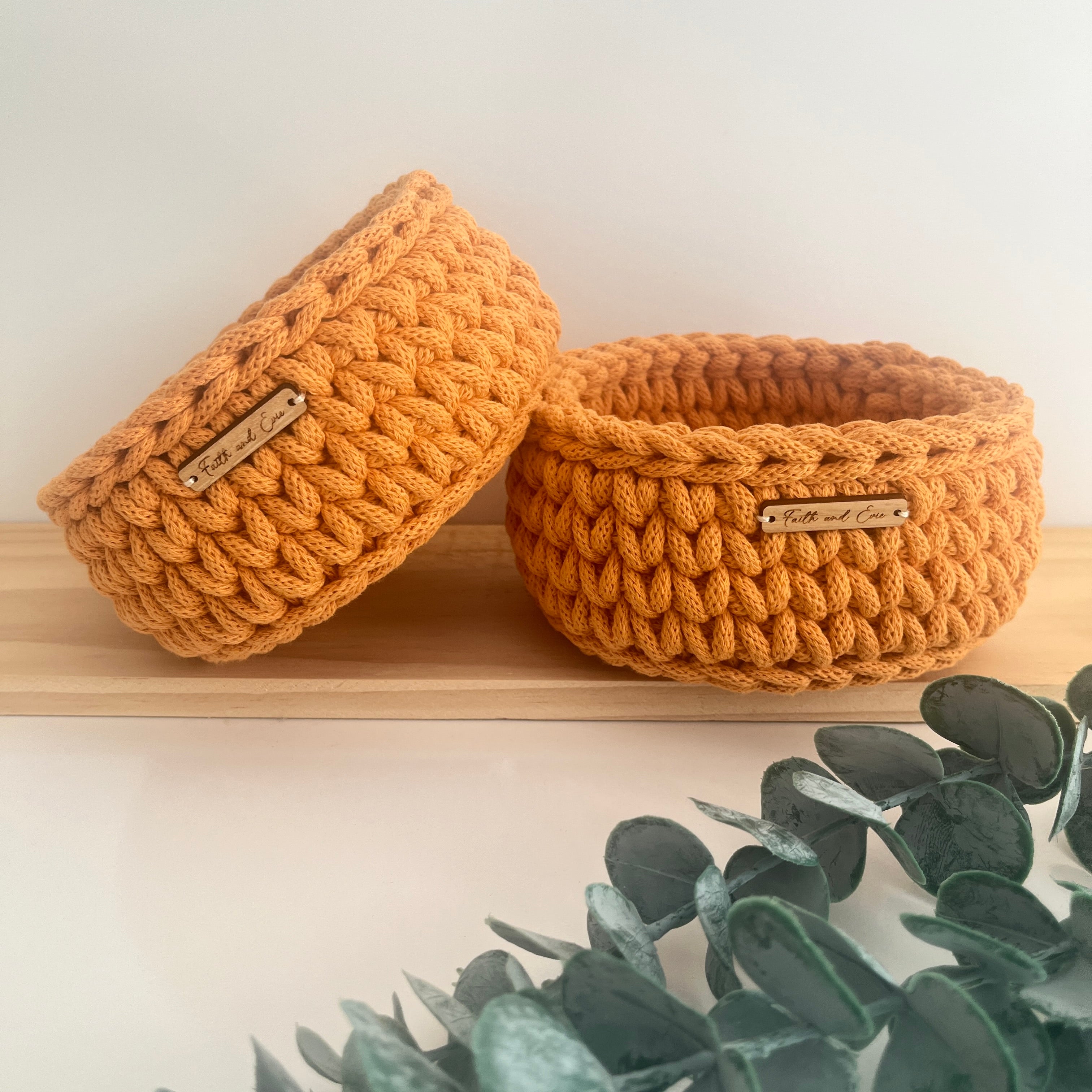 Small Crochet Basket - colour Orange