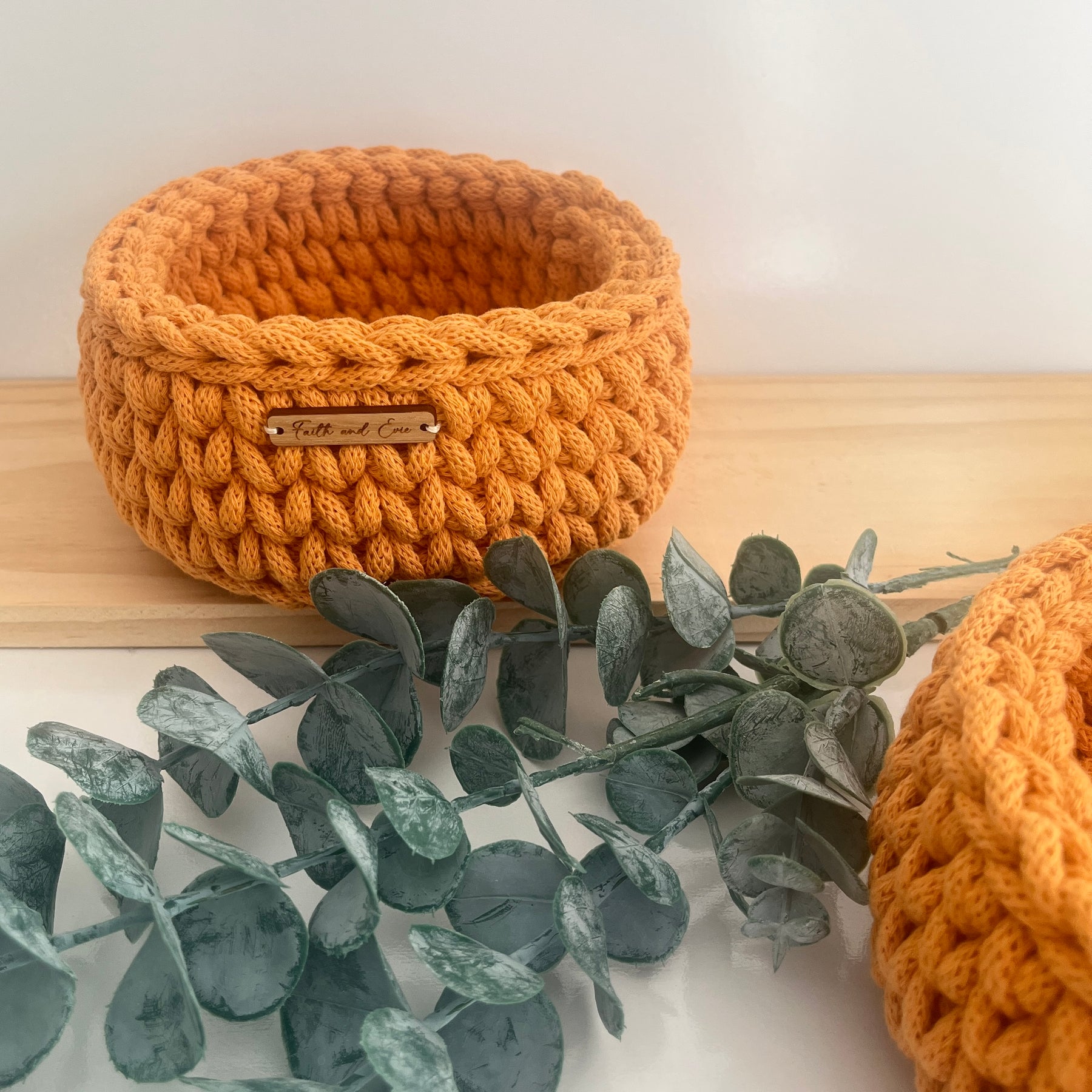 Small Crochet Basket - colour Orange